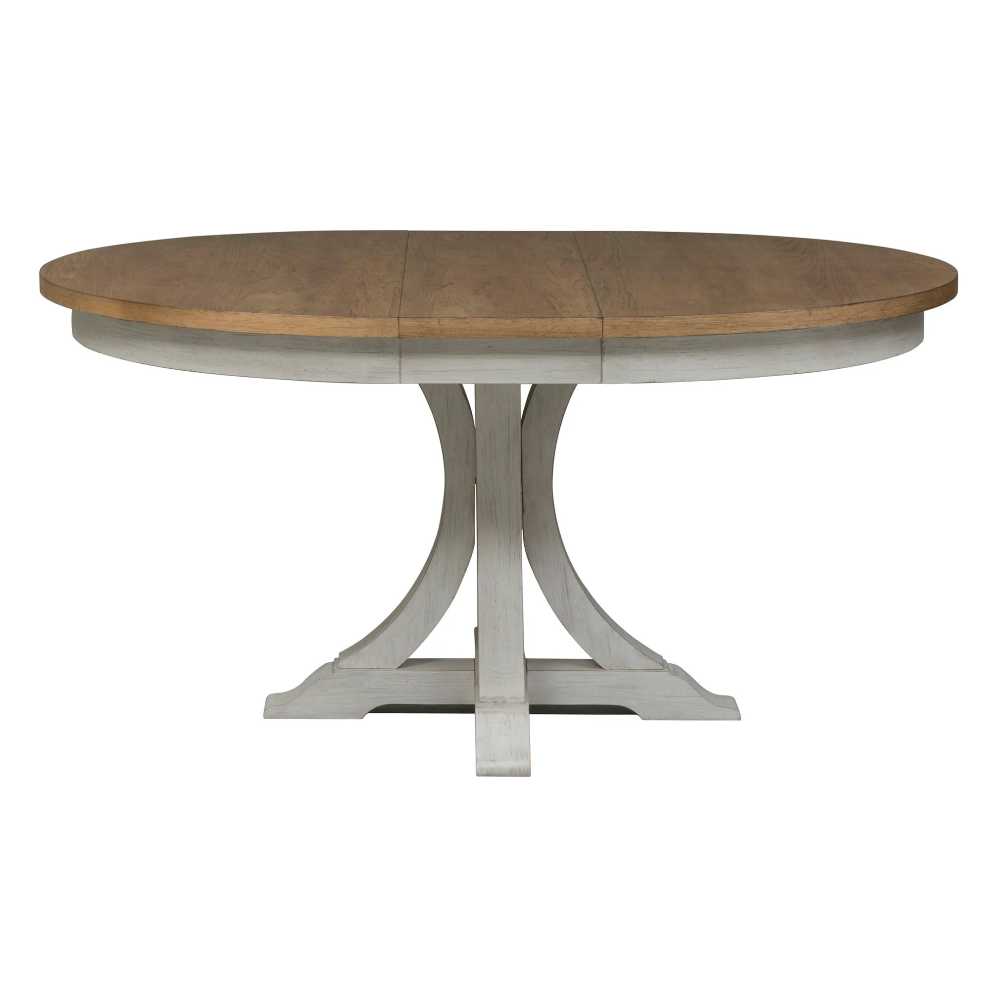 Farmhouse Reimagined - Pedestal Table - Antique White / Chestnut Tops - Image 3