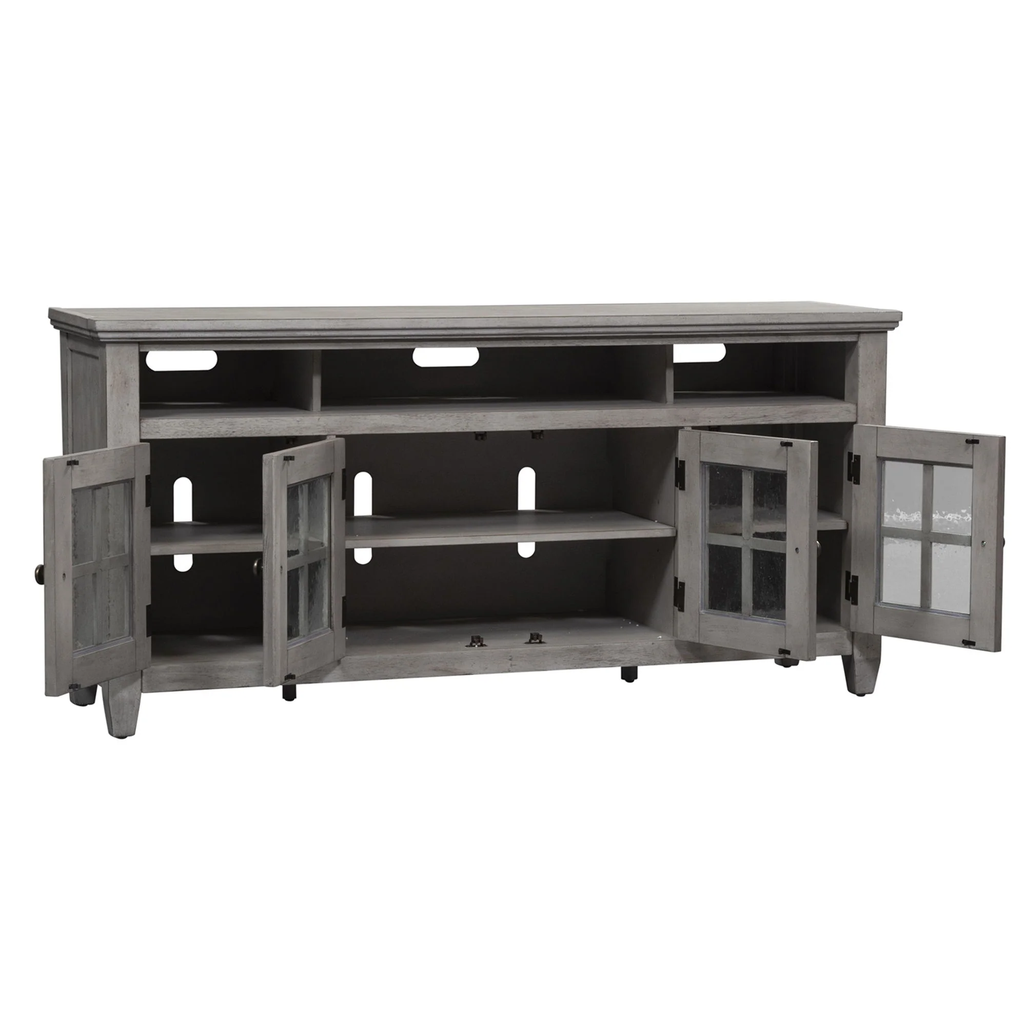 Heartland - Entertainment TV Stand - Antique White / Tobacco Tops - Image 2