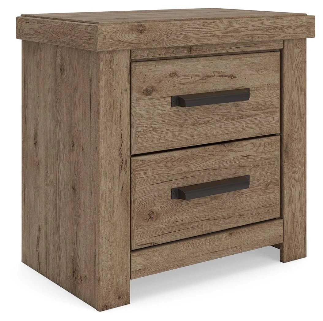 Oliandon - Two Drawer Night Stand - Light Brown - Image 1