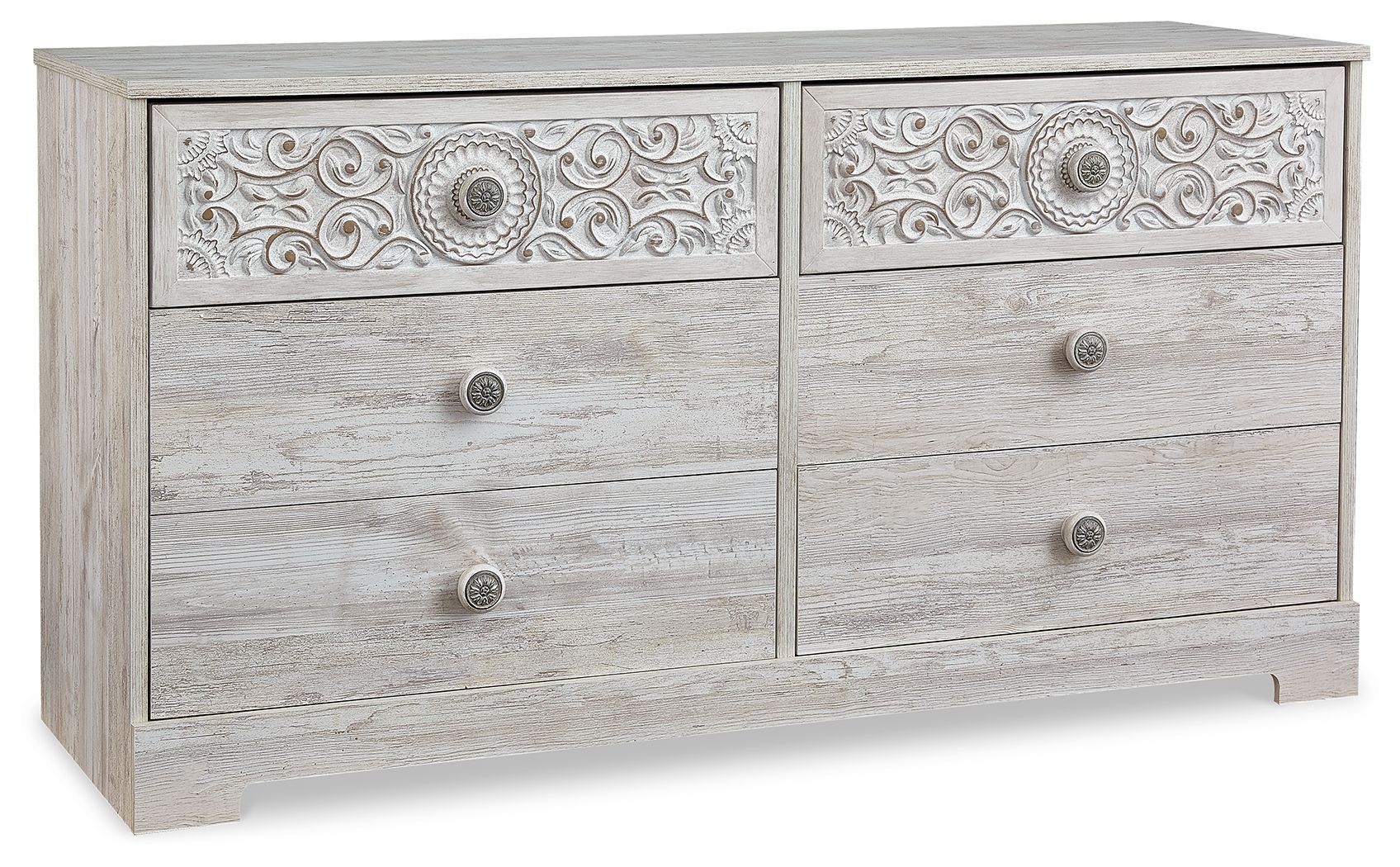 Paxberry – Six Drawer Dresser – Weatherworn – Whitewash