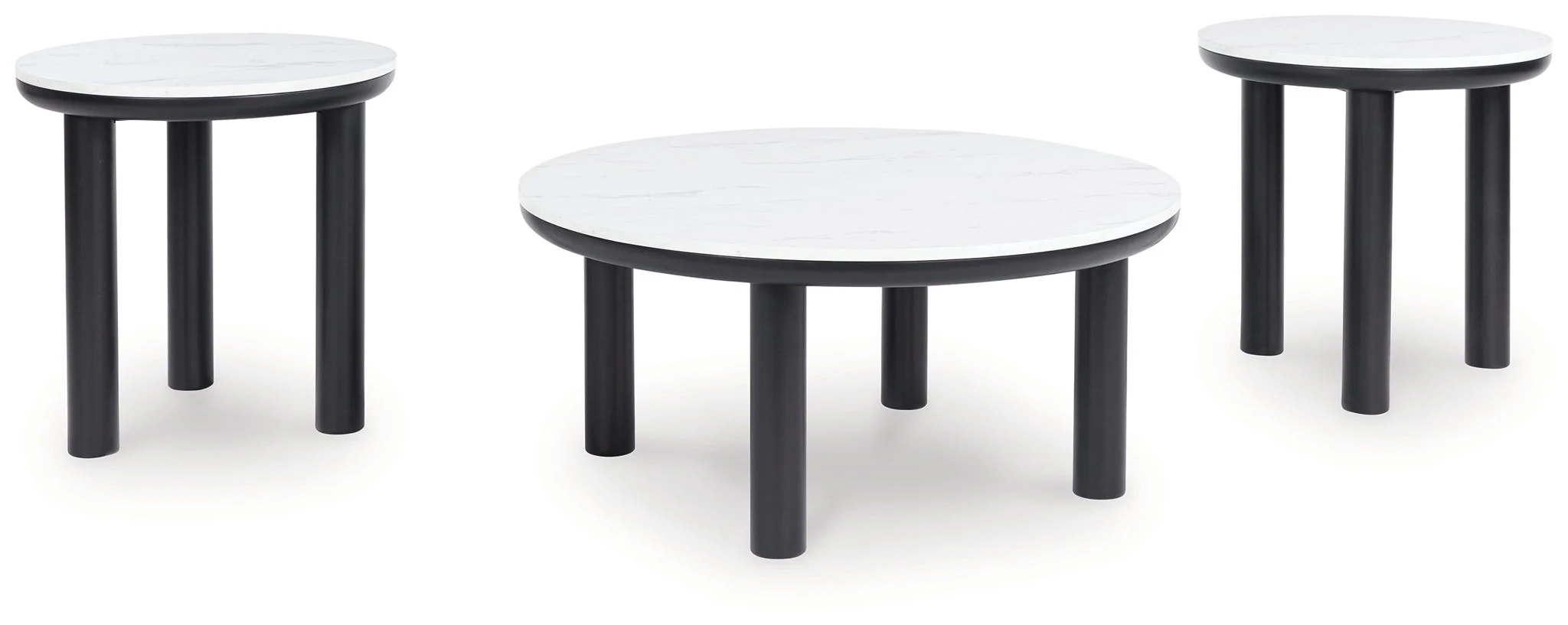 Xandrum – Occasional Table Set (Set of 3) – Black / White