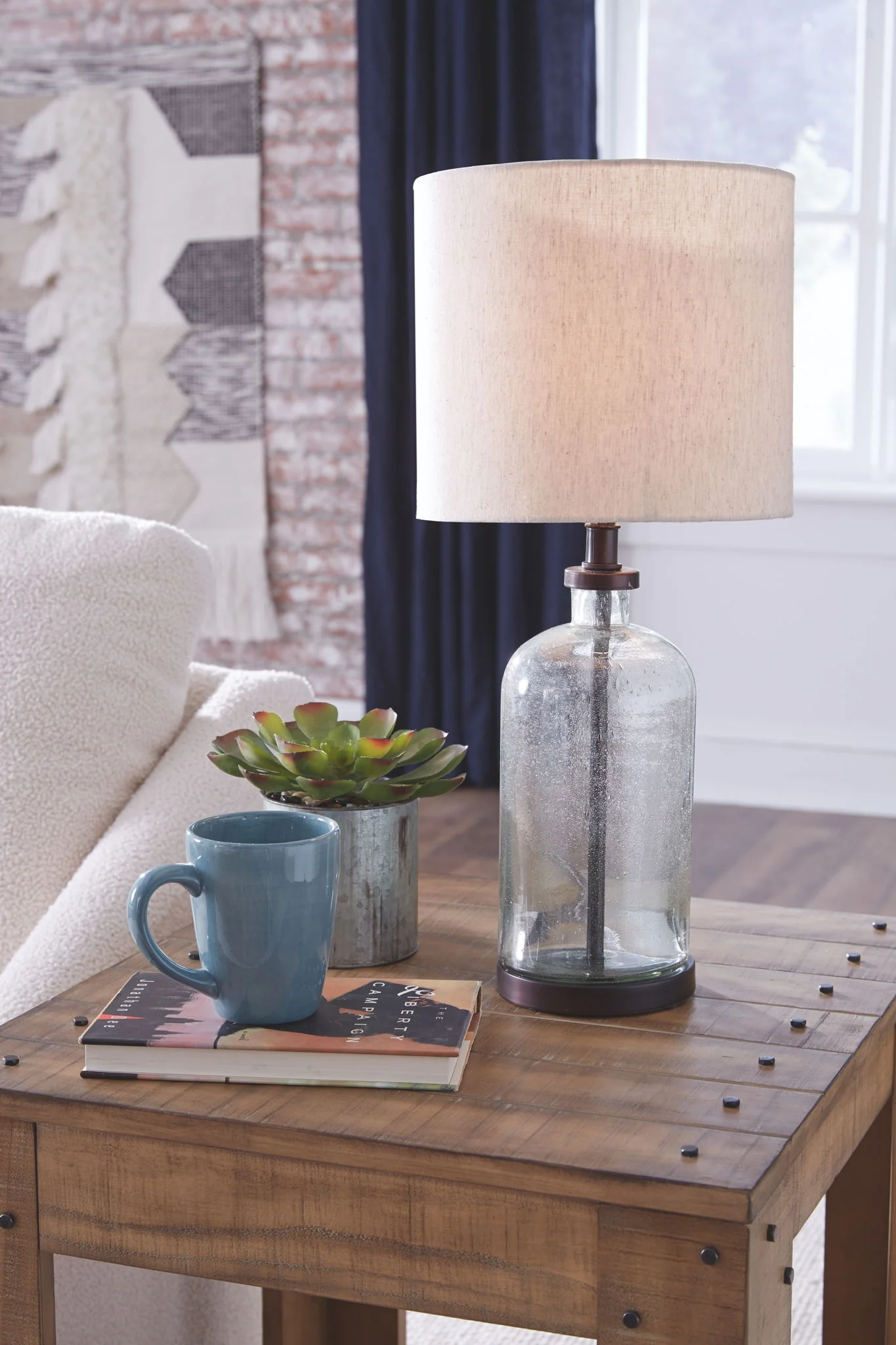 Bandile - Glass Table Lamp  - Clear / Bronze Finish - Image 2