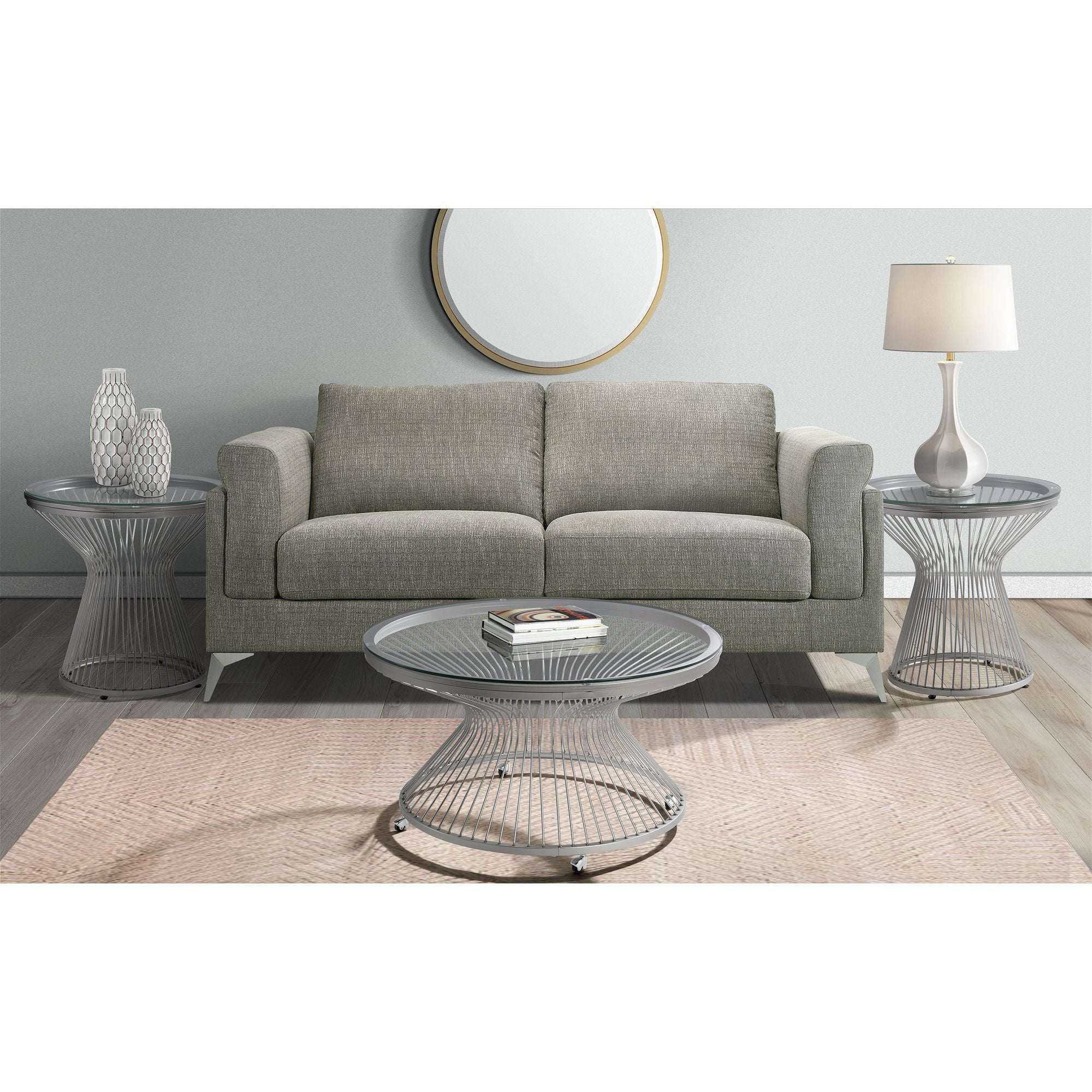 Lavinia - Chrome End Table - White - Image 2