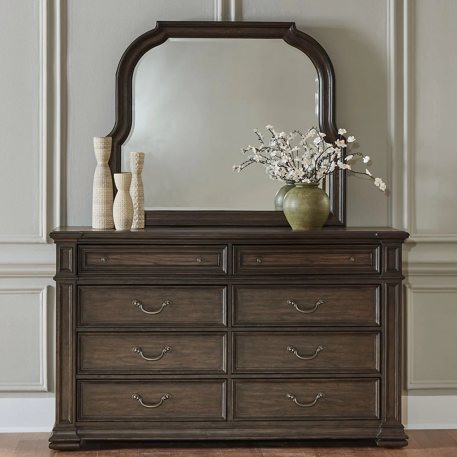 Providence Park - Dresser & Mirror - Chateau Brown - Image 1