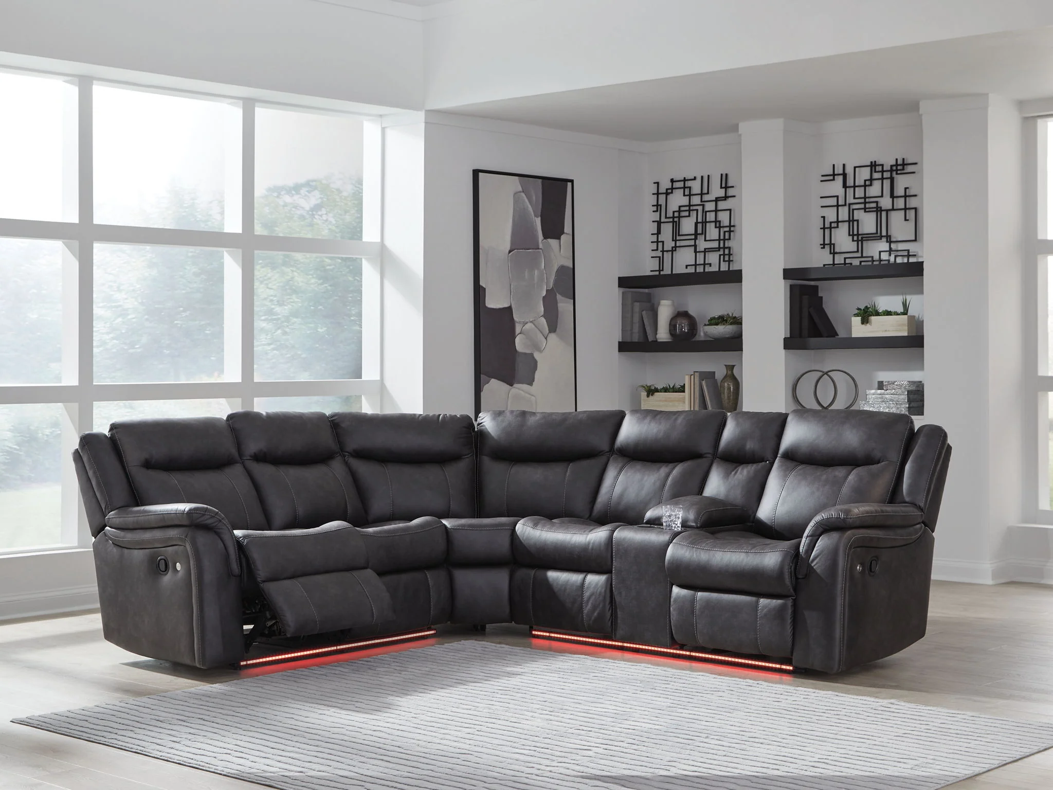 Sultan Meadow - 2-Piece Reclining Sectional - Carbon - Image 2