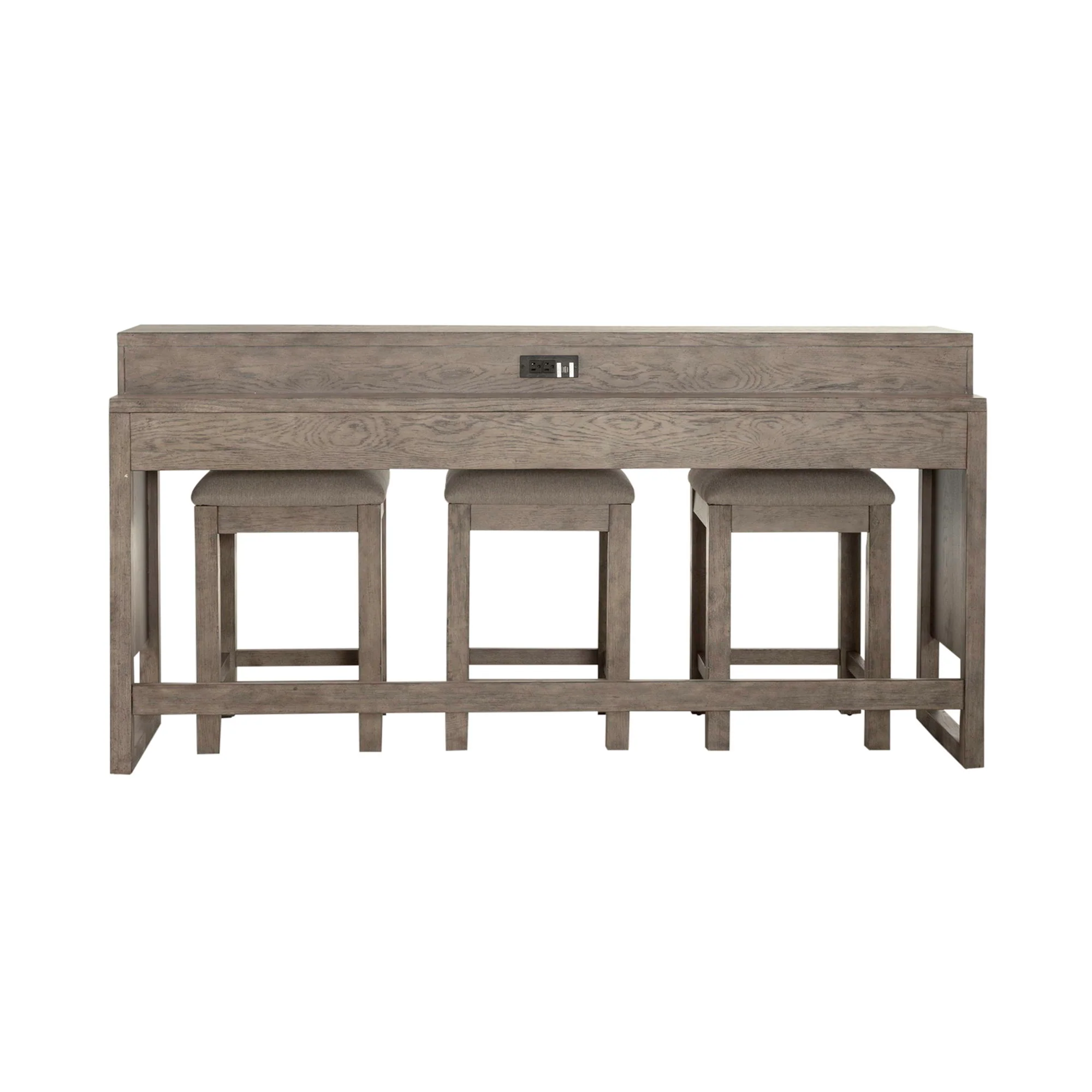 Bartlett Field - 4 Piece Living Room Set (Console Bar Table & 3 Console Stools) - Dusty Taupe - Image 2