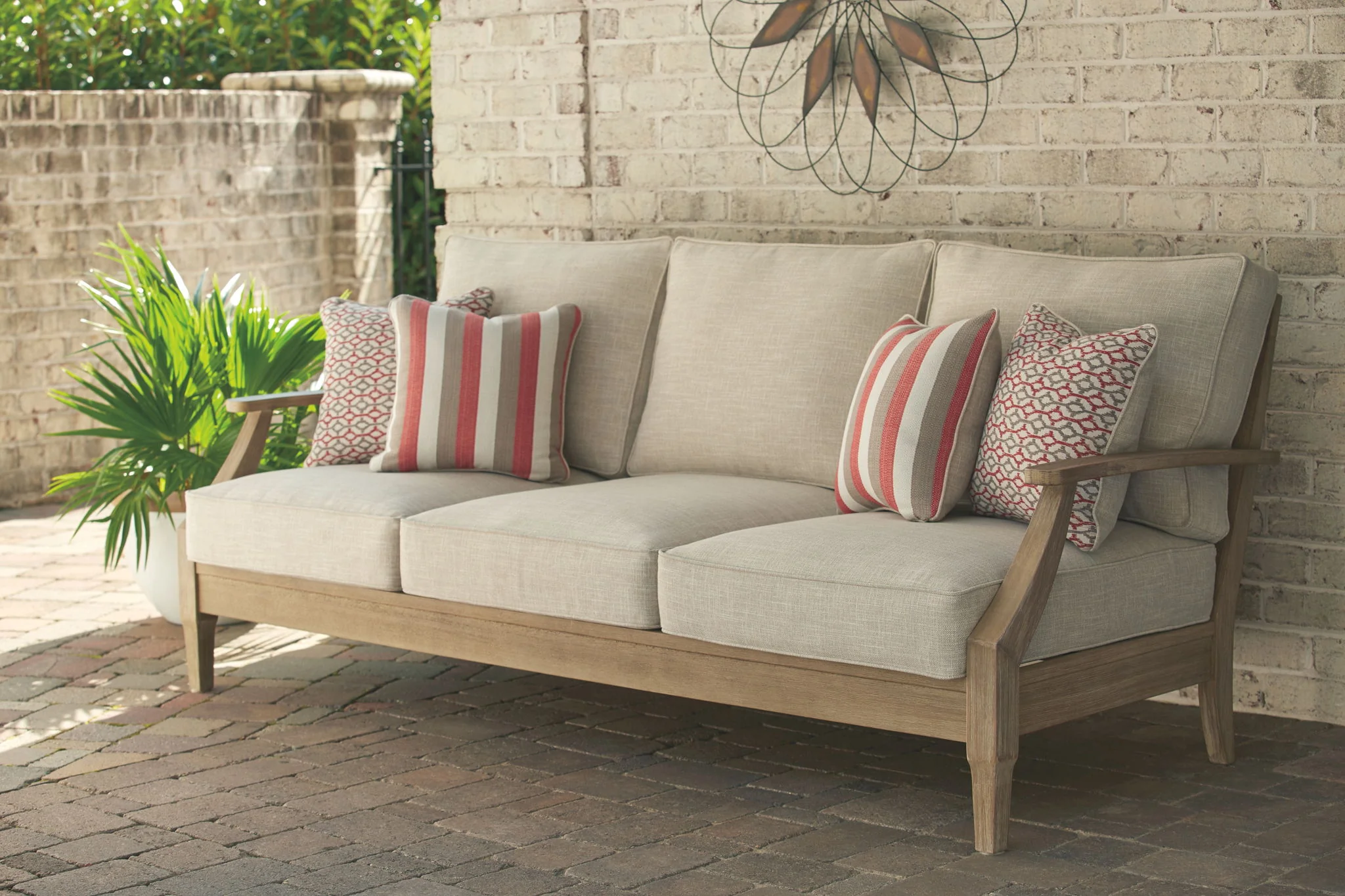 Clare View - Sofa with Cushion - Beige - Image 2