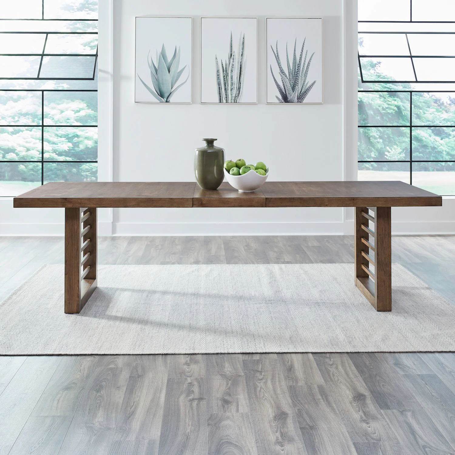 Shaker Lakes – Double Pedestal Table Set – Harvest Brown