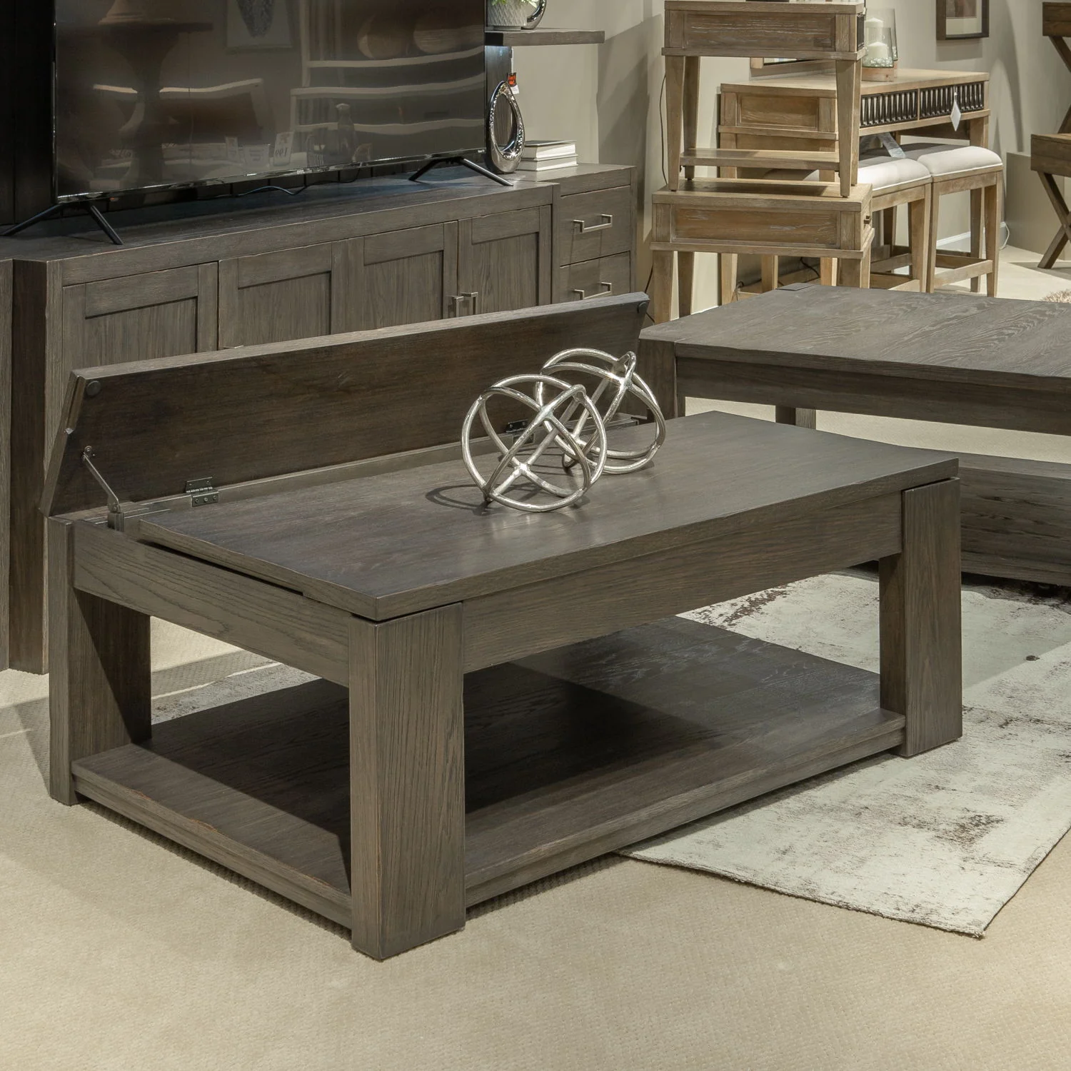 Lennox Hill - Lift Top Cocktail Table - Bark - Image 2