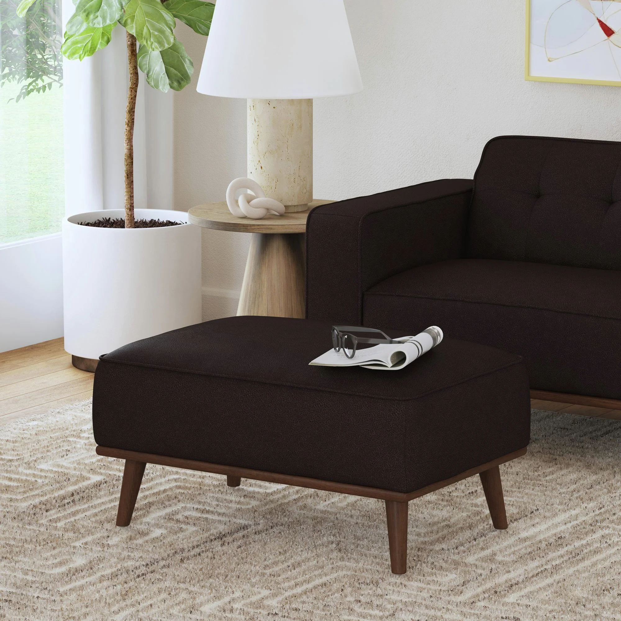 Destiny - Ottoman With Wood Base - Image 3