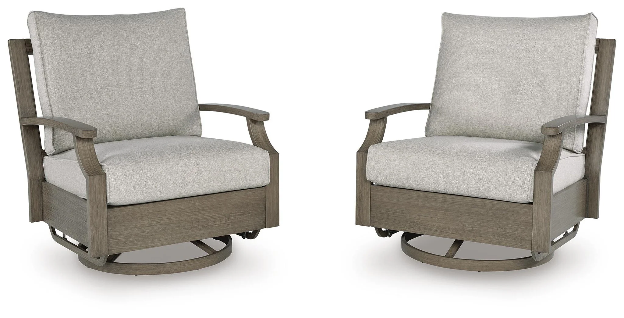 Rainier Ranch – Swivel Glider Chair With Cushion – Brown / Beige