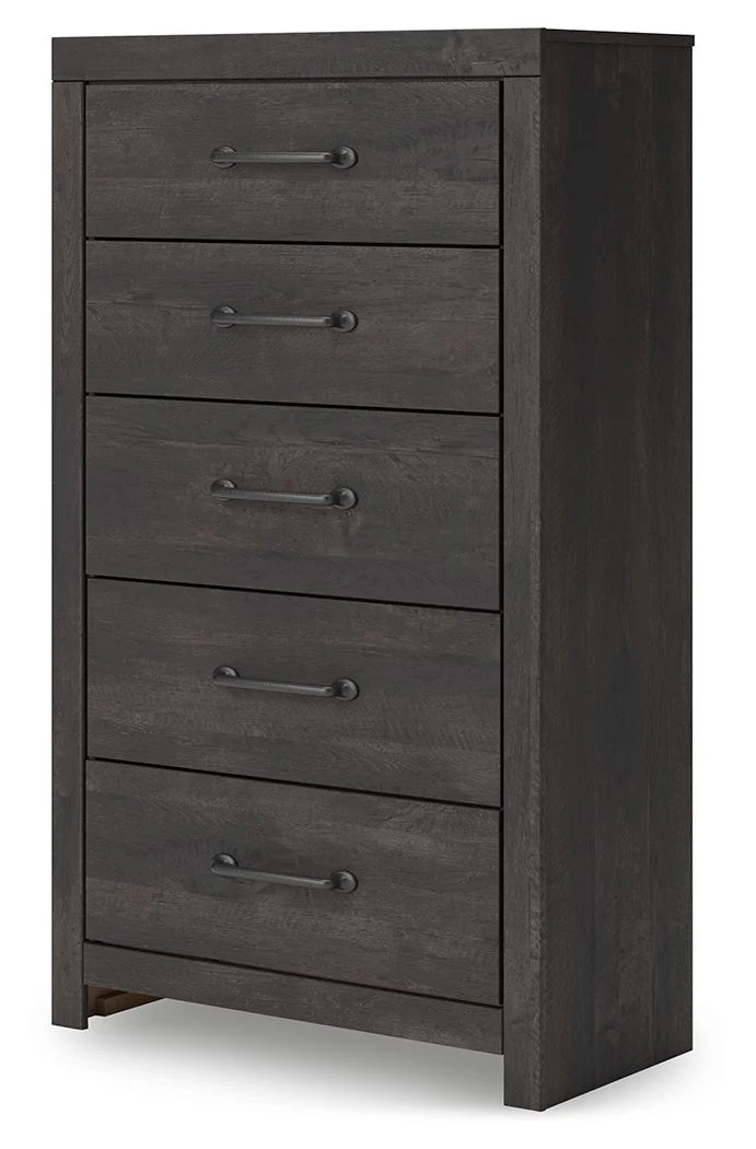 Hollivern - Five Drawer Chest - Dark Gray - Image 2
