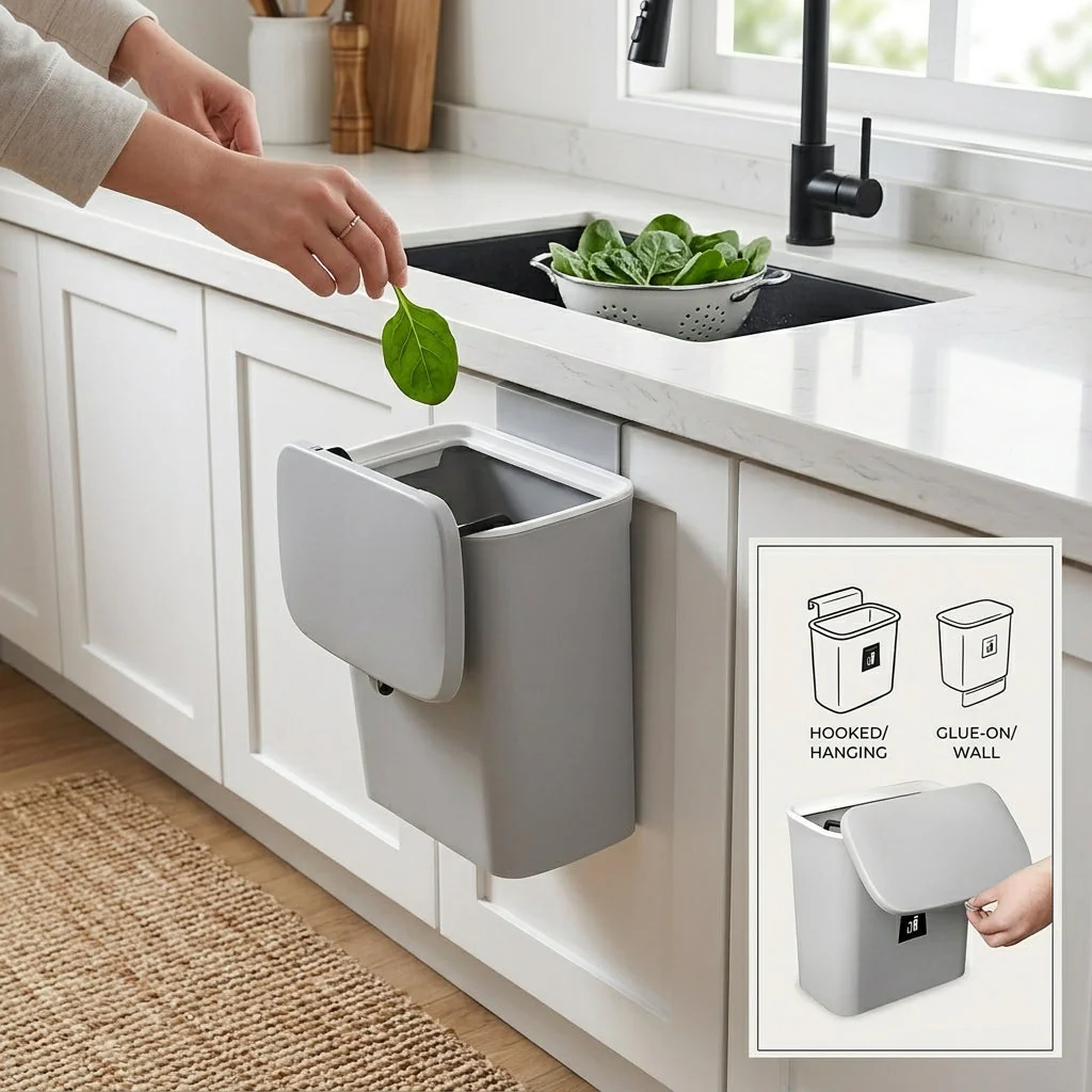 Wall-Mounted Smart Lid Trash Can - Image 2