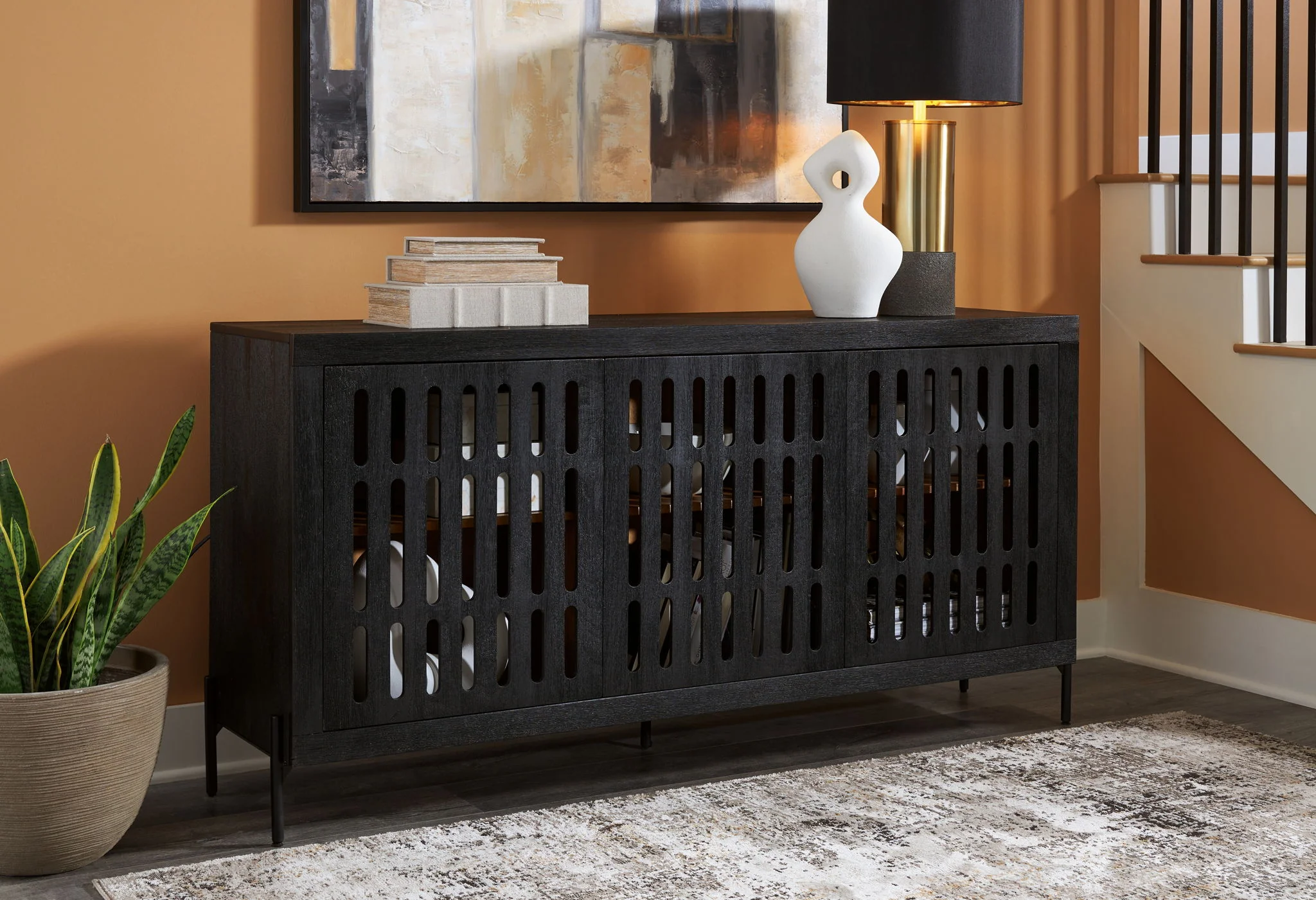 Vallisburg - Accent Cabinet - Black / Natural - Image 2