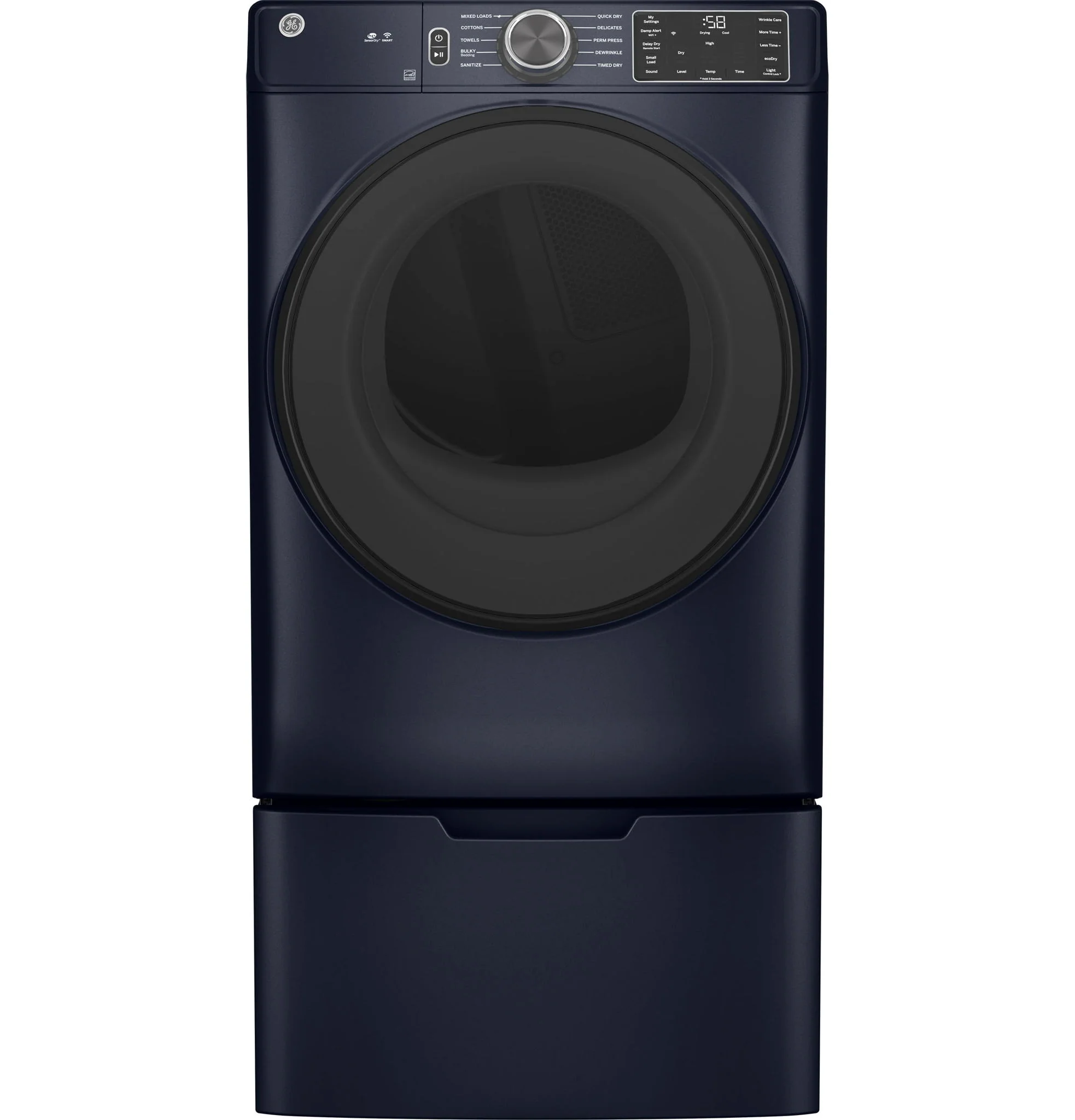 GE 7.8 Cubic Foot Front Load Electric Dryer - Sapphire Blue - Image 2