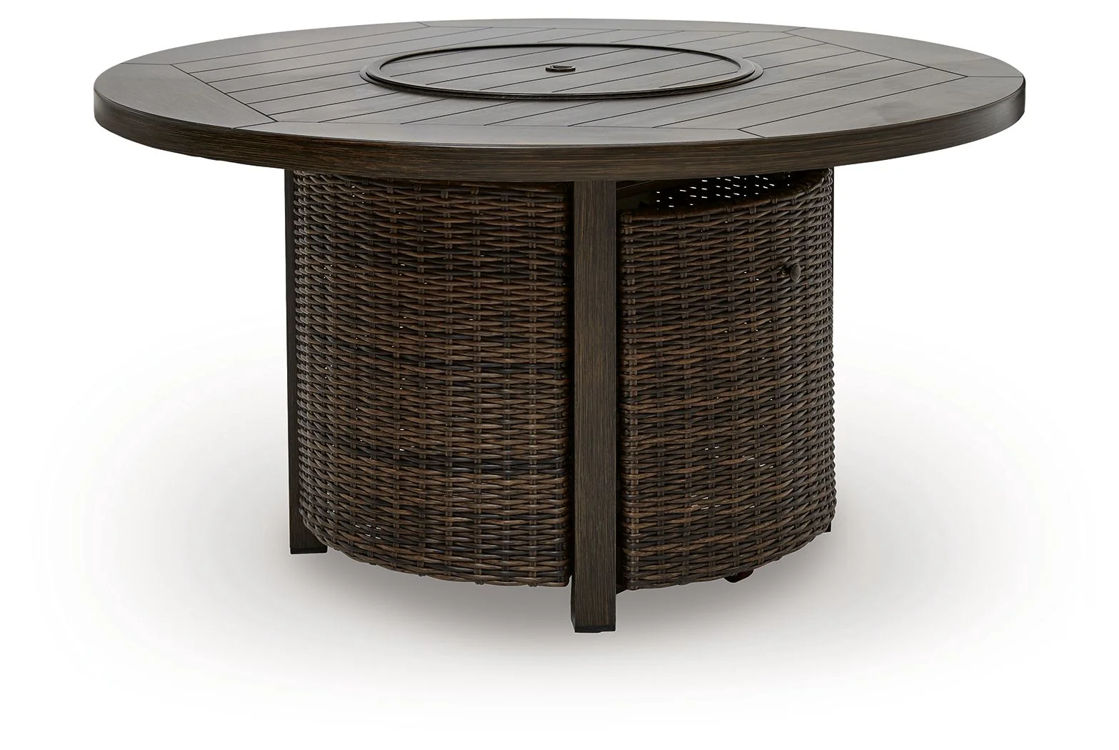 Monterey Point – Round Fire Pit Table – Dark Brown