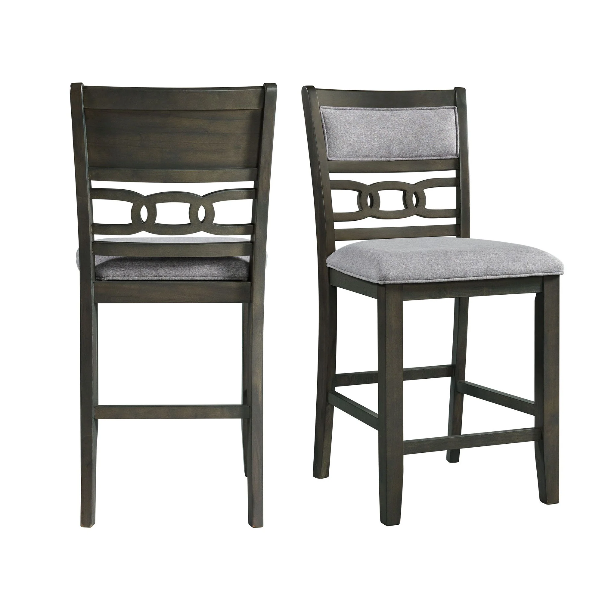 Amherst – Counter Side Chair With Fabric Cushion (Set of 2) – Gray Finish