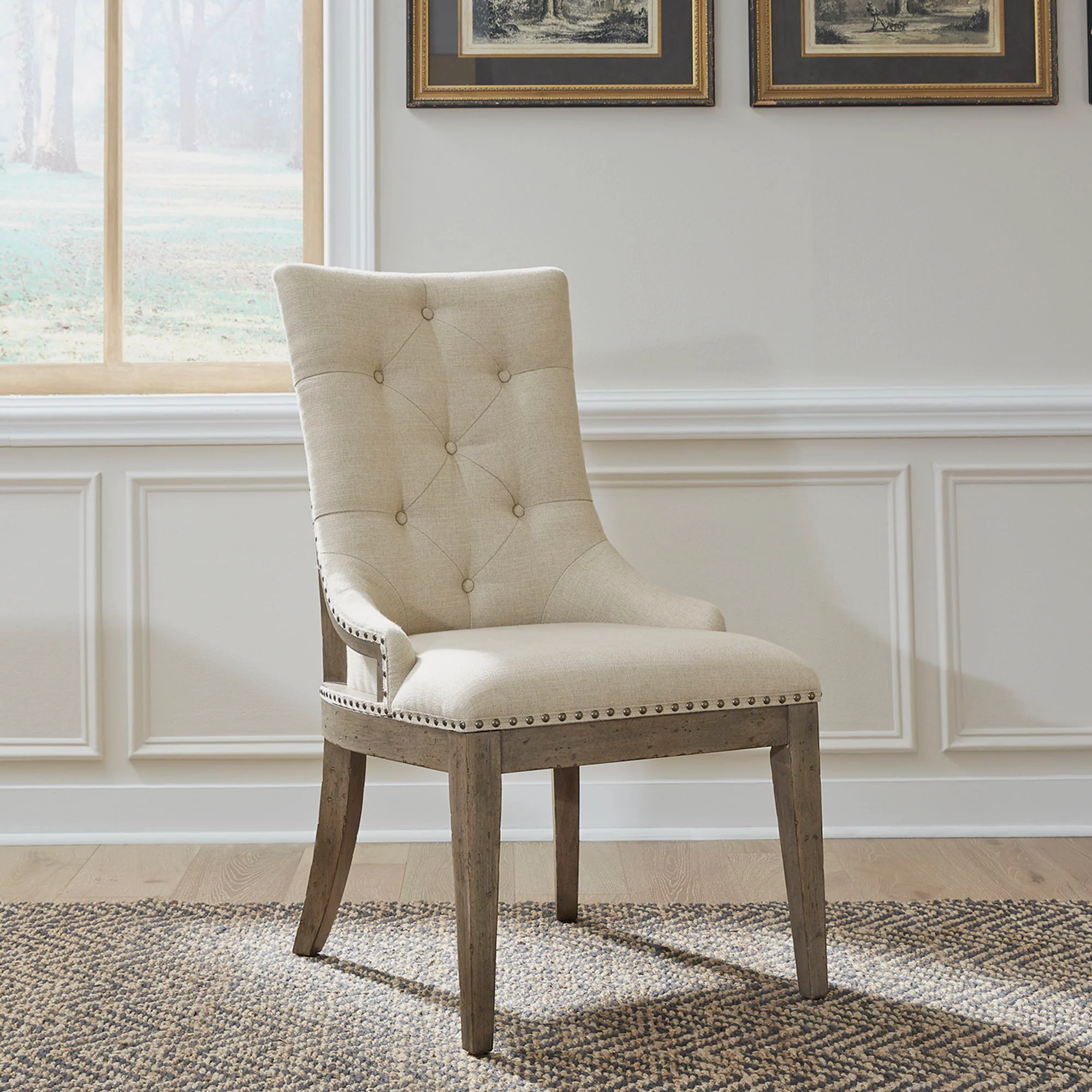 Americana Farmhouse - Upholstered Shelter Side Chair - Image 1