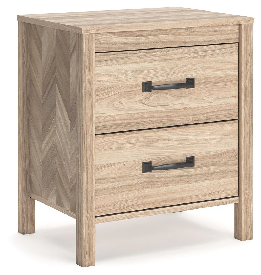 Battelle – Two Drawer Night Stand – Tan