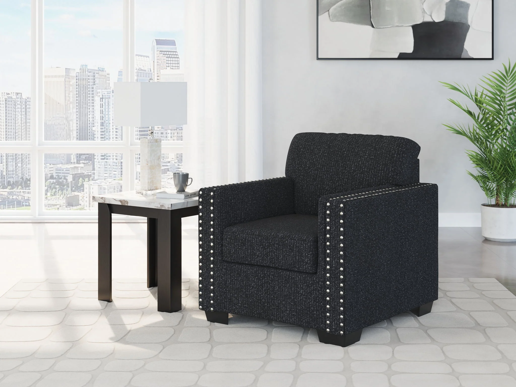 Jasmine Peaks - Chair - Coal - Image 2