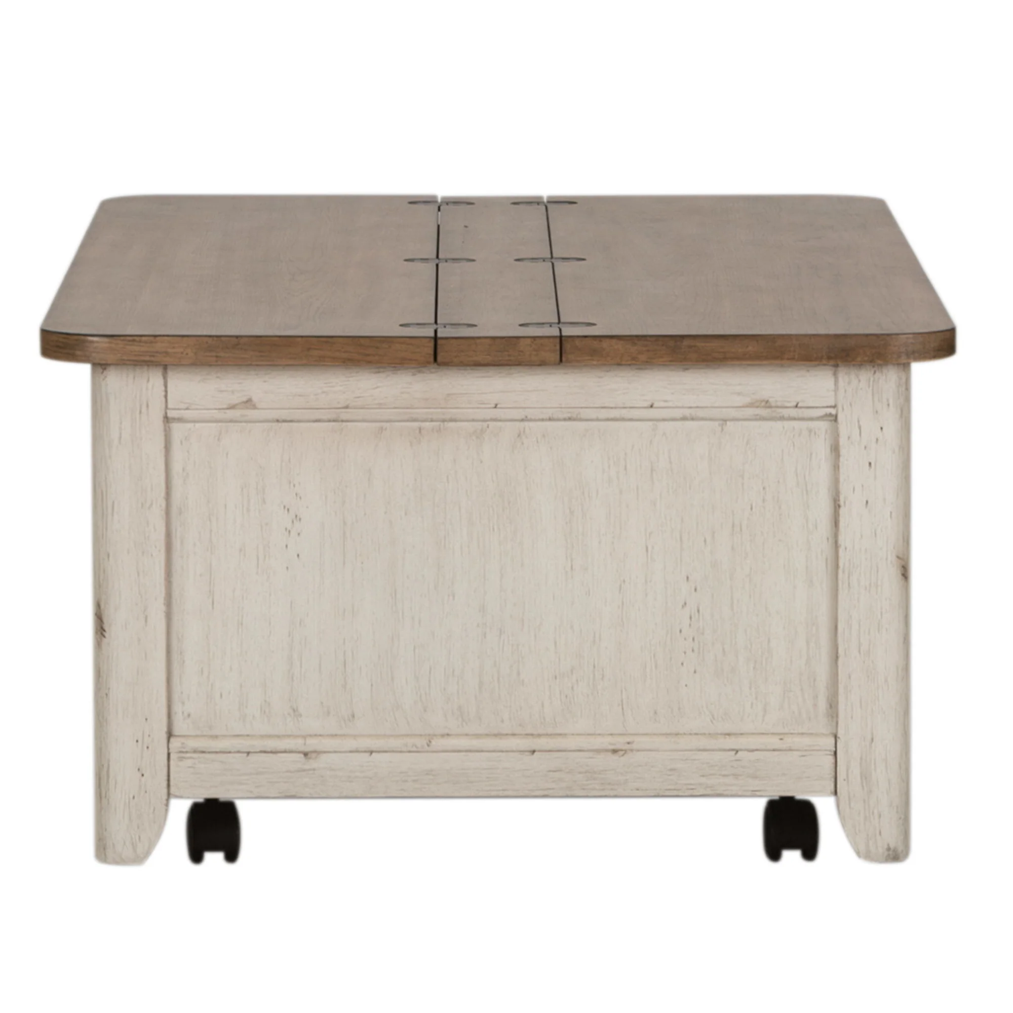 Farmhouse Reimagined - Storage Trunk - Antique White / Chestnut Tops - Image 2