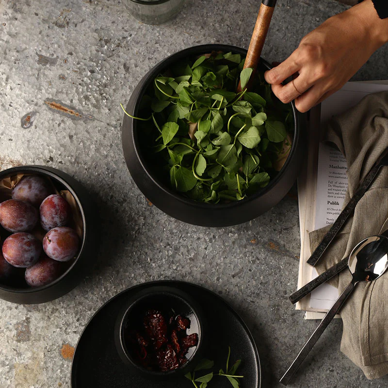 Elegant Matte Black Snack Bowl - Image 2