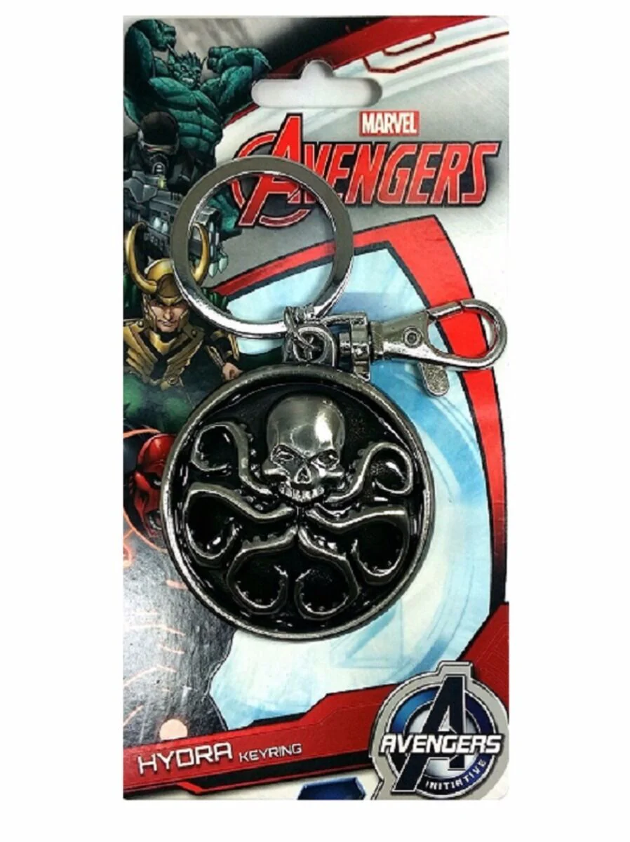 Hydra Symbol Pewter Key Ring Avengers Marvel Comics Key Chain Key Ring - Image 1