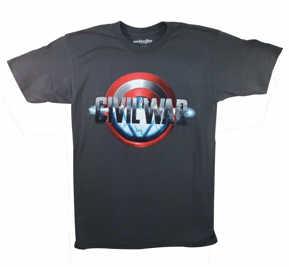 Captain America Civil War Shield Marvel Adult T-Shirt - Image 1