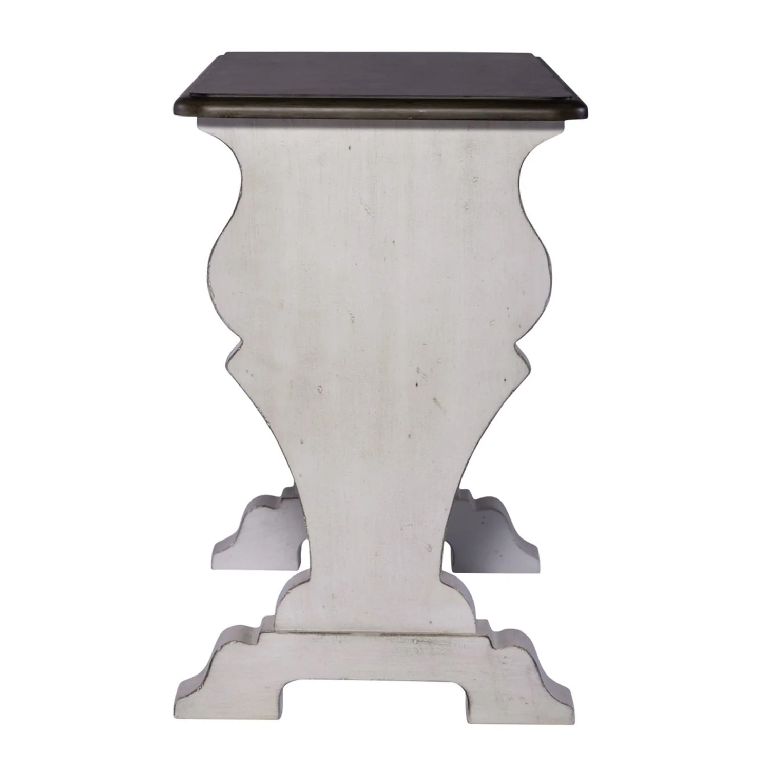 Abbey Road - Library Chair Side Table - Porcelain White / Churchill Brown - Image 2