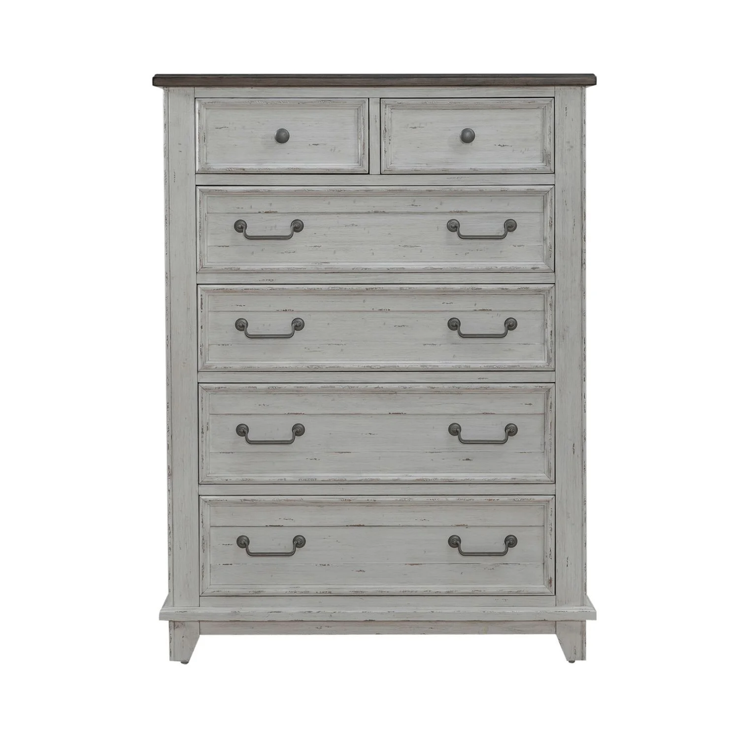 River Place - 6 Drawer Chest - Riverstone White & Tobacco - Image 2