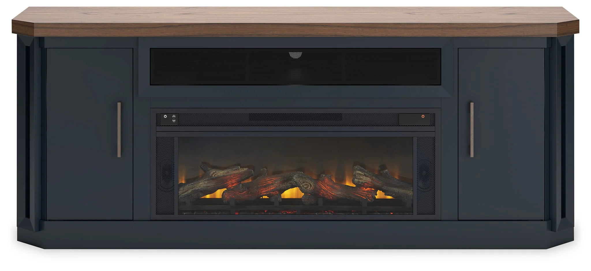 Landocken - 83" TV Stand With Electric Fireplace - Two-tone - Image 2