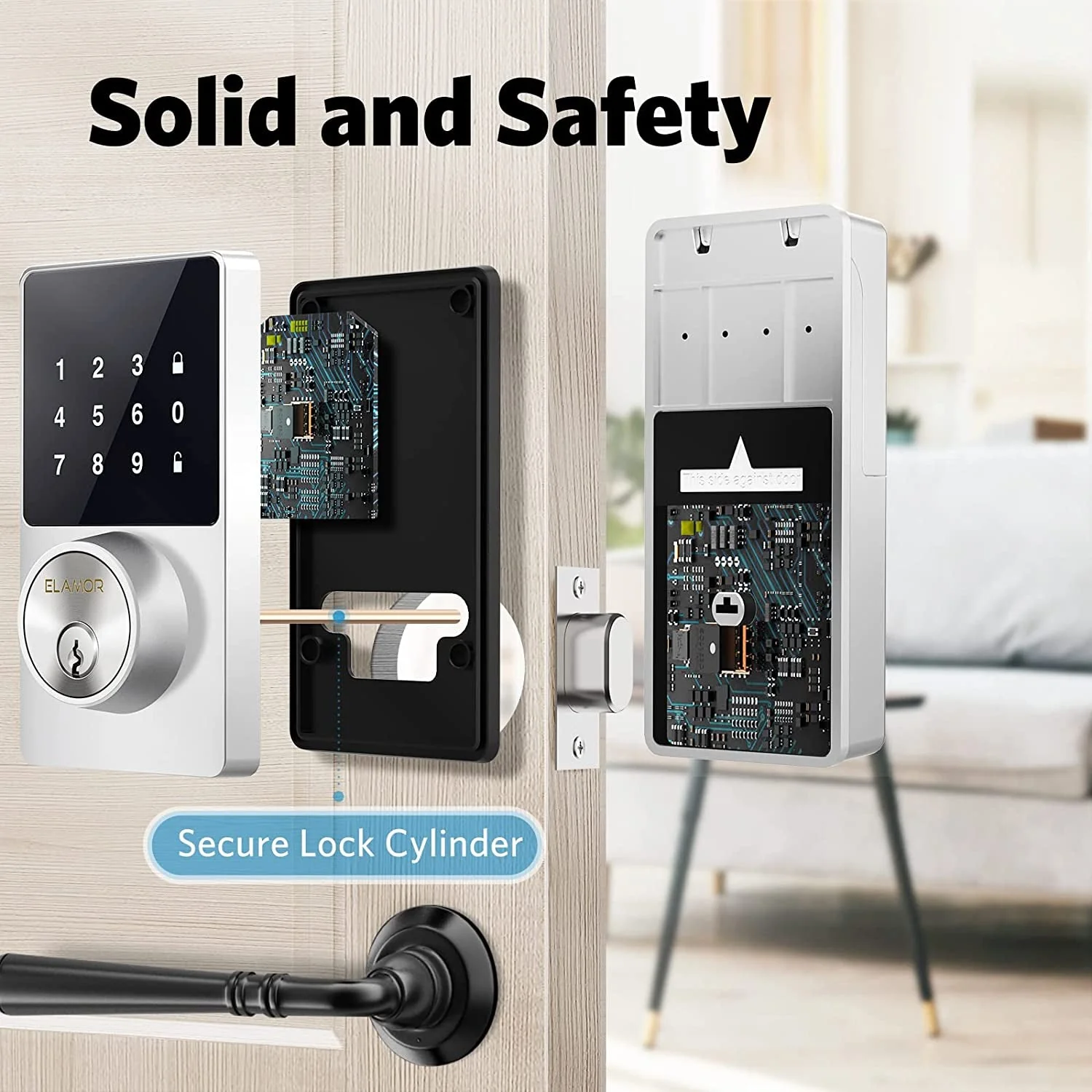 Touchscreen Keyless Smart Shield Entry Door Lock - Image 2