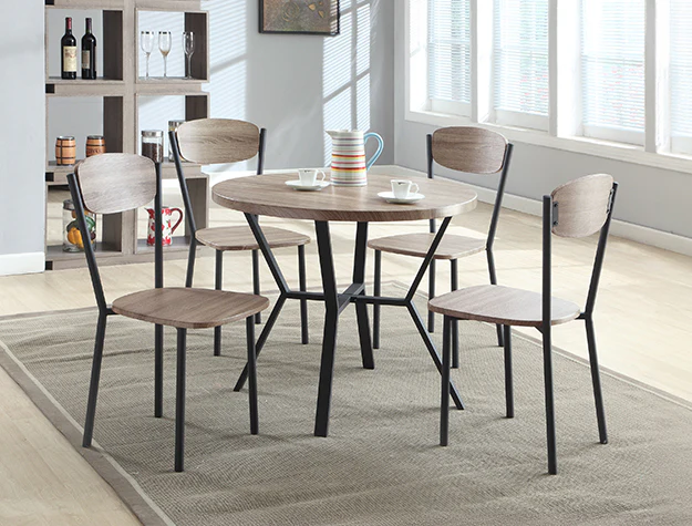 Blake 5-PK Round Dining Set Greywas