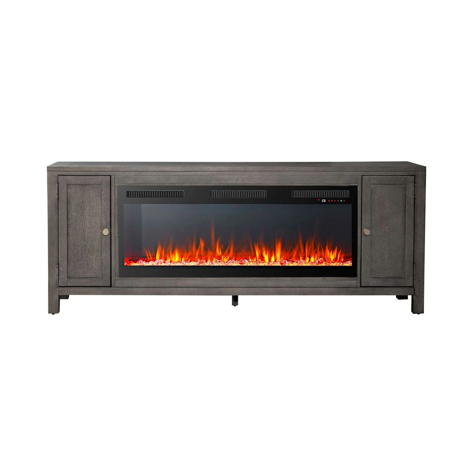 Fireplace TV Consoles - 406 78" Console With Fire FTS - Brown - Image 2