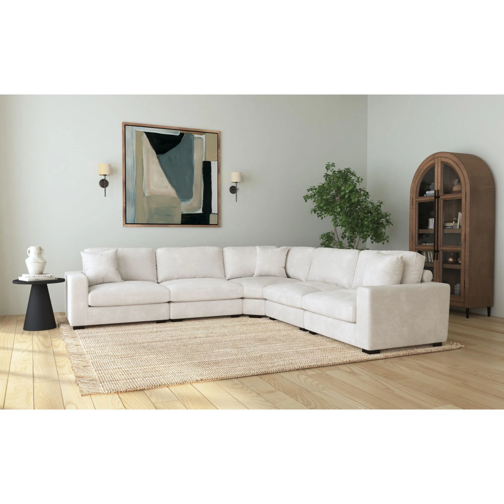Arizona - Modular Wedge With 1 Pillow 20" - Steno Beige - Image 2