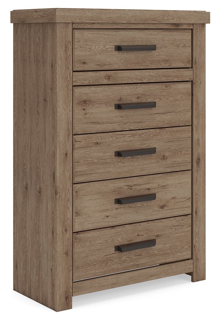 Oliandon - Five Drawer Chest - Light Brown - Image 1