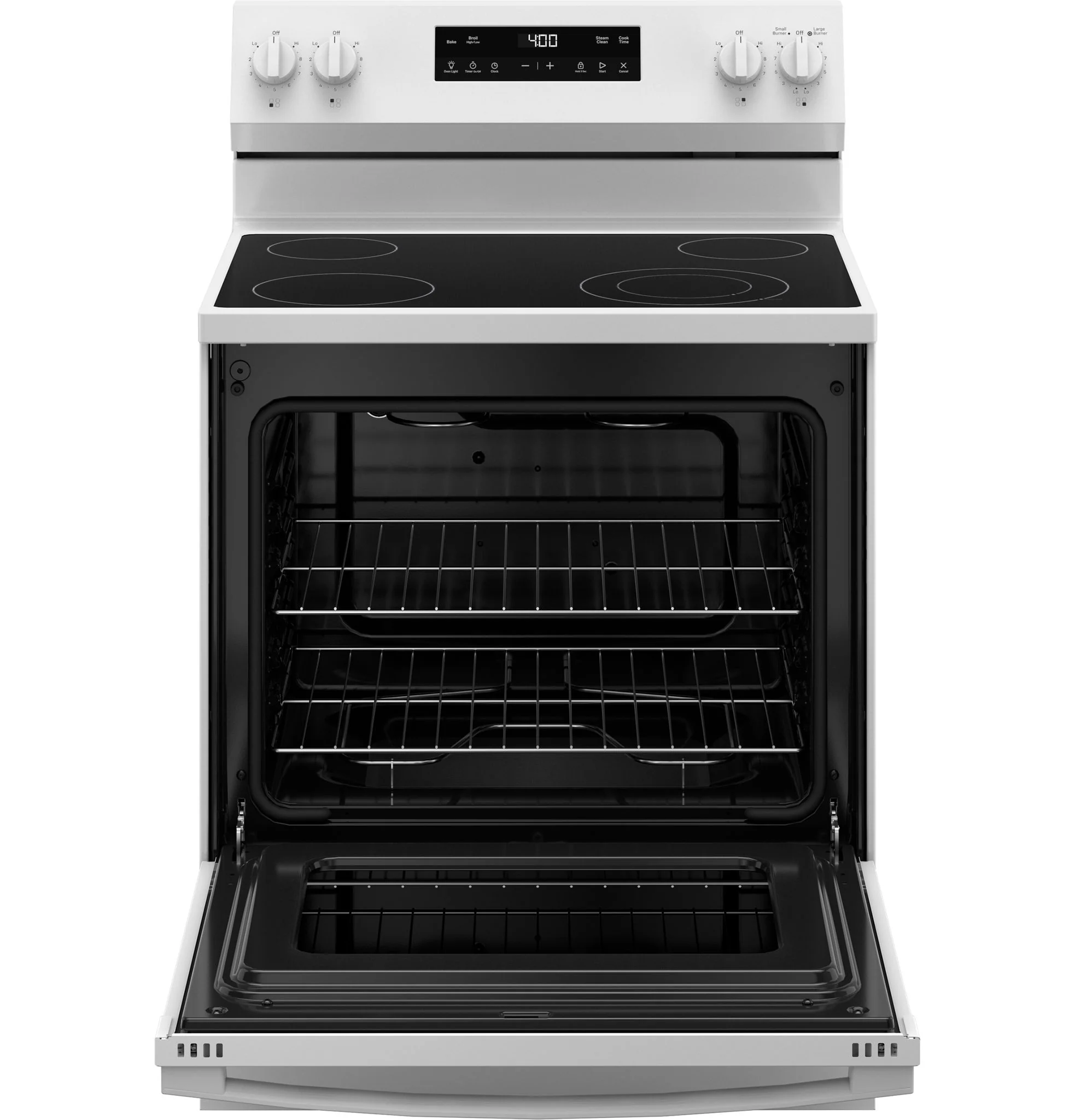 GE 30" Freestanding Electric Range With 4 Smooth Top Elements - White - Image 3