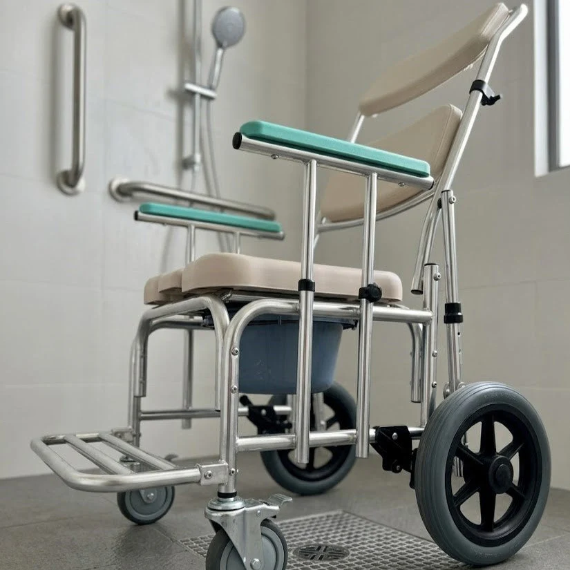 Safe Seat Adjustable Shower Patient Transport Chair - Image 2