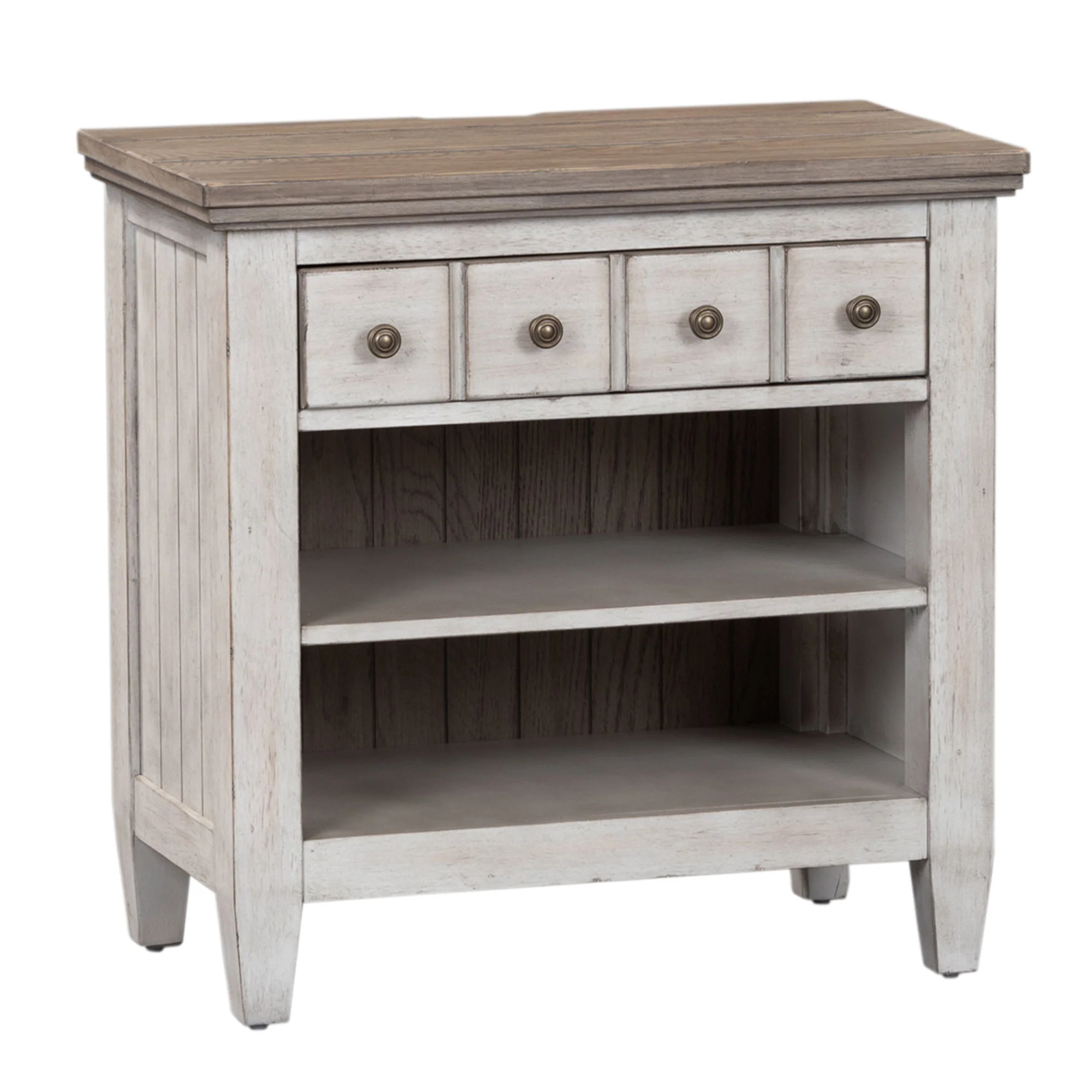Heartland - 1 Drawer Nightstand With Charging Station - Antique White / Tobacco Tops - Image 2