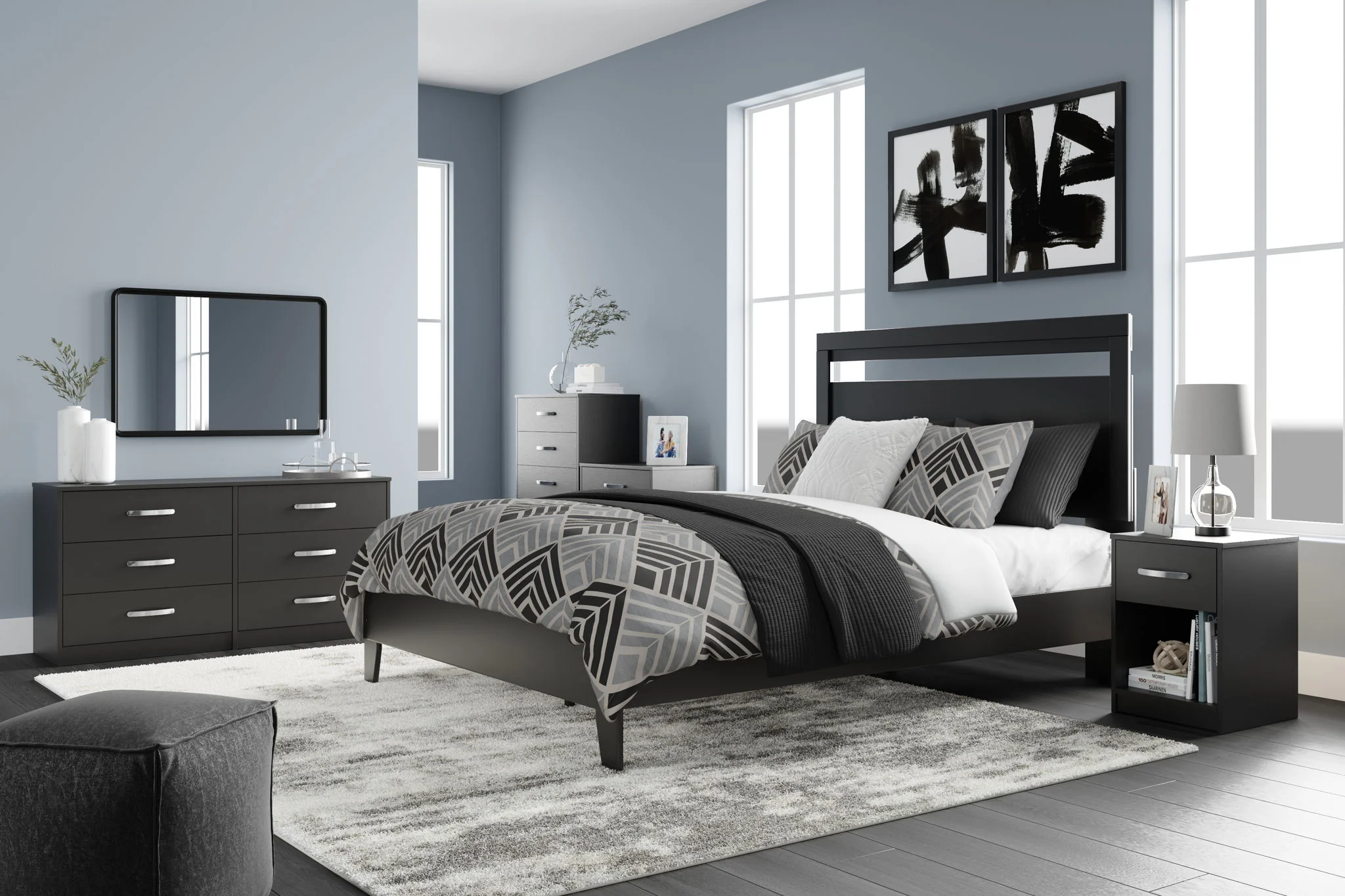 Finch - Six Drawer Dresser - Black - Image 2