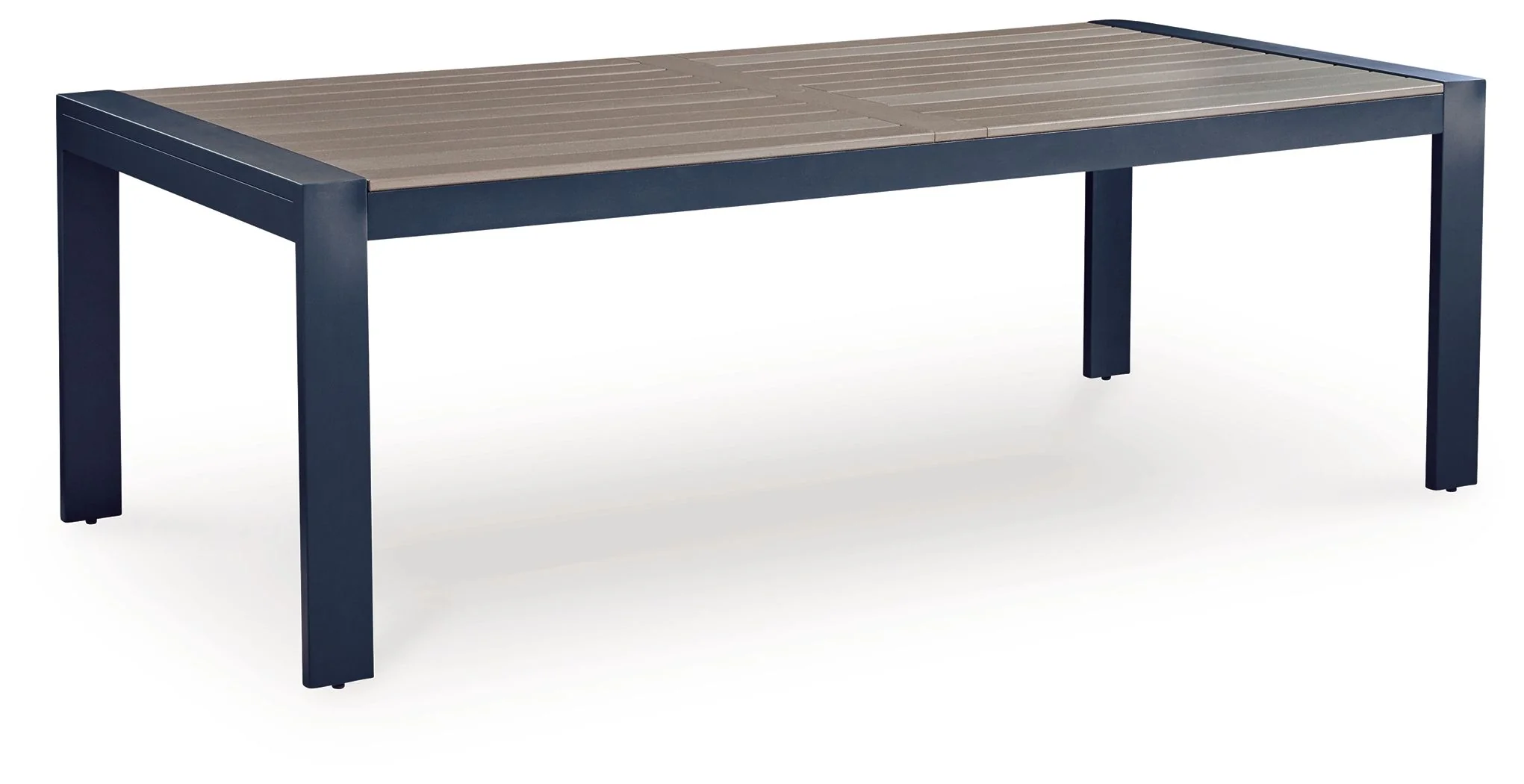 East Beach - Rectangular Dining Table With Umbrella Option - Blue - Image 1