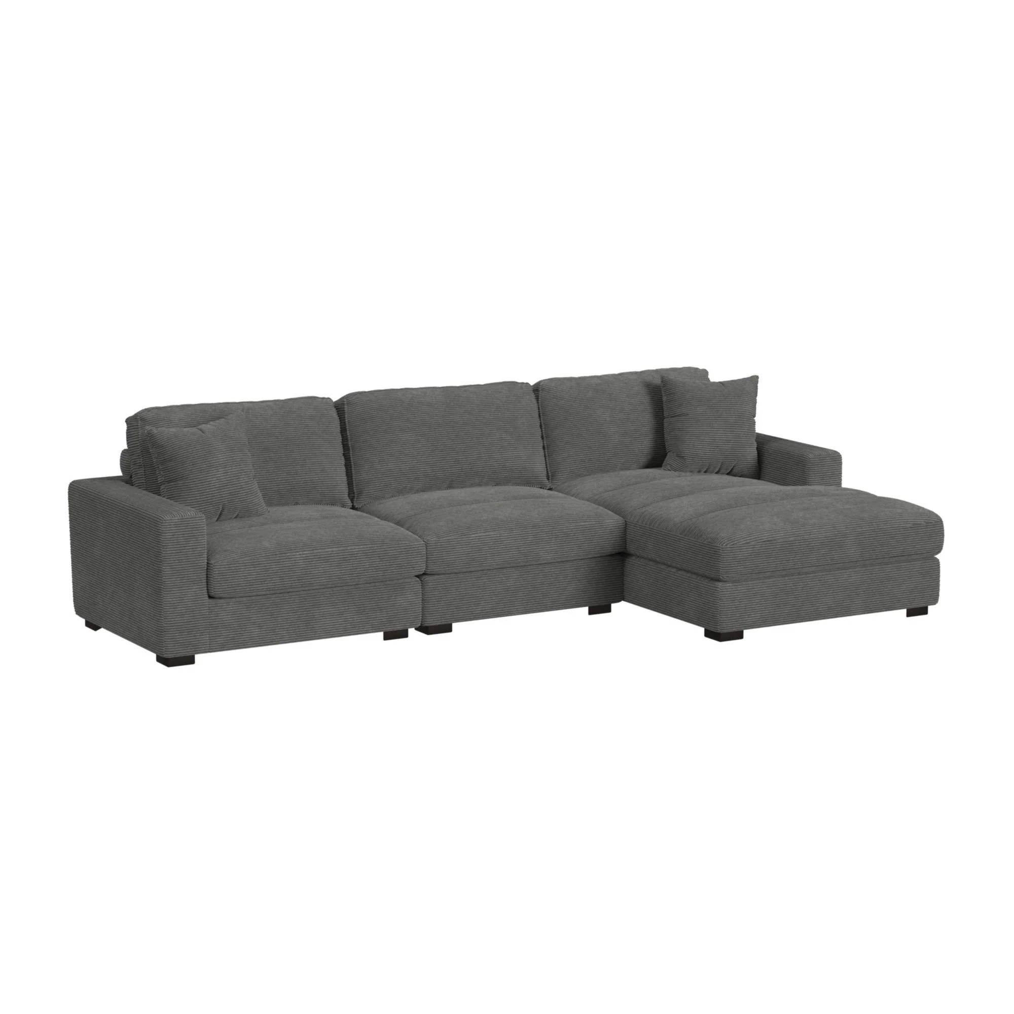 Arizona - Modular LHF Armchair With 1 Pillow 20" - Steno Charcoal - Image 2