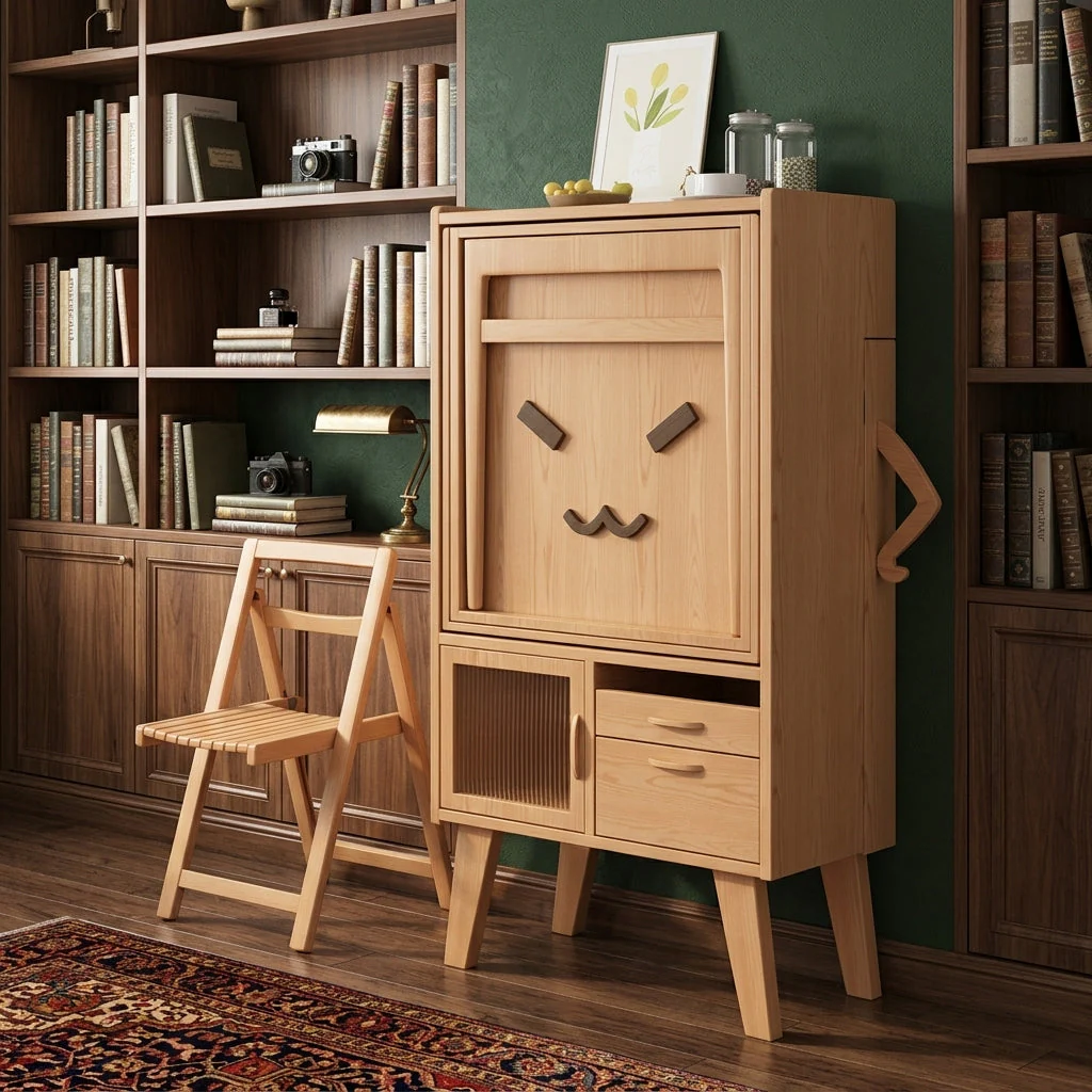 Hideaway Smile Folding Dining Table Storage Cabinet - Image 2
