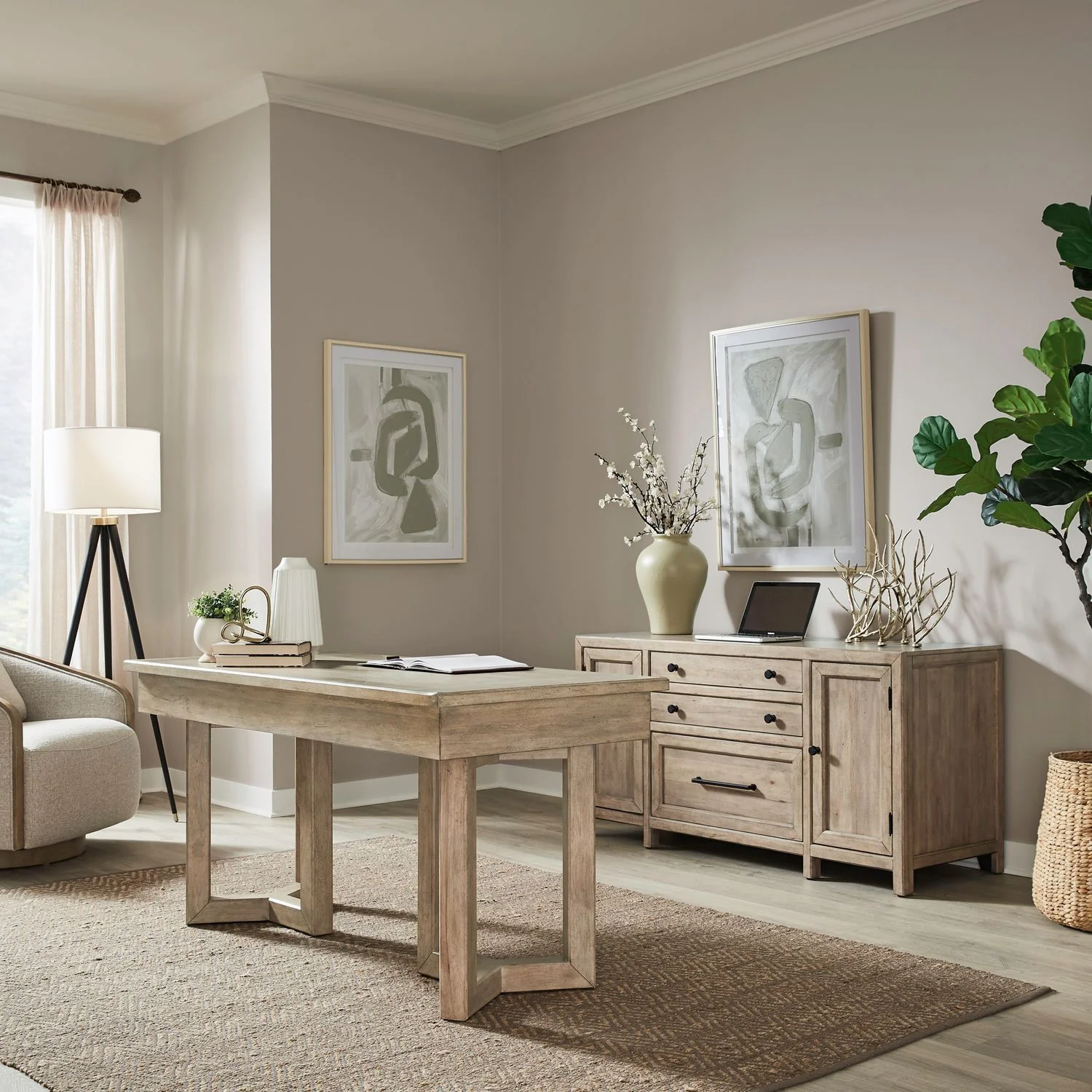 Proximity Place - 2 Piece Desk Set - Barley Buff - Image 1