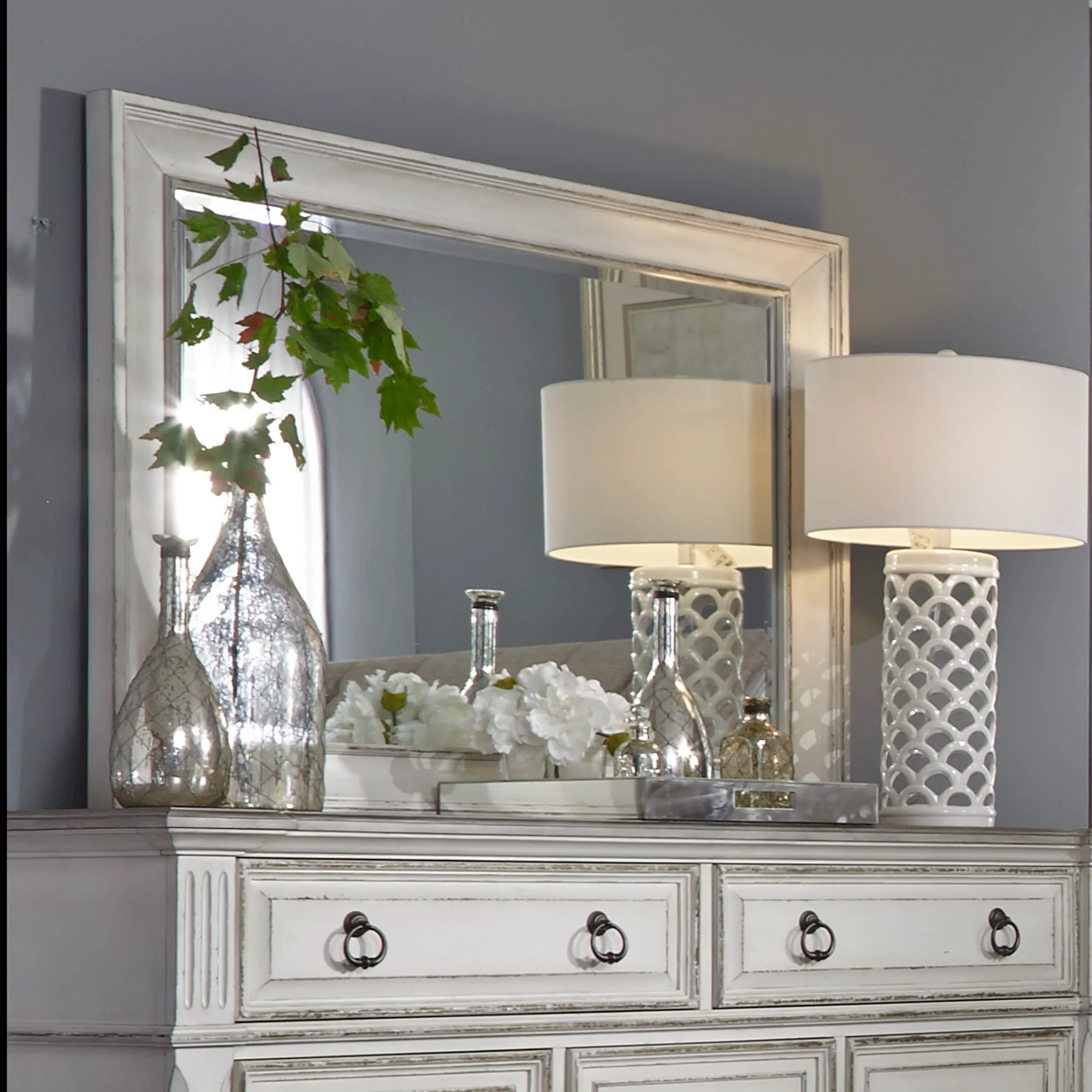 Abbey Park - Mirror - Antique White - Image 1