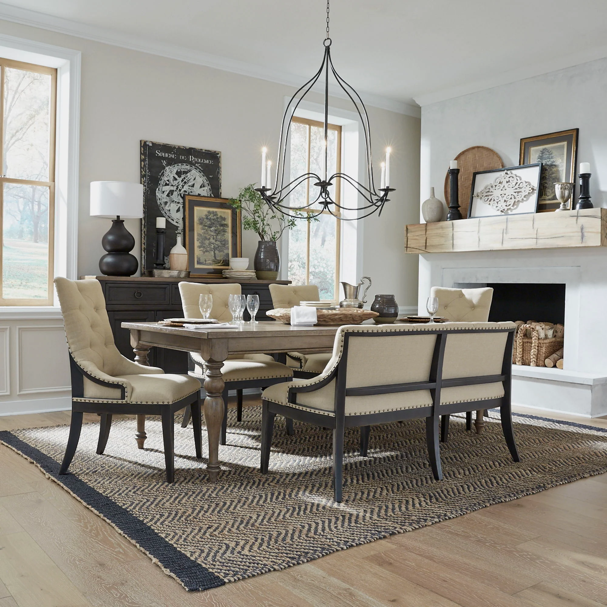 Americana Farmhouse - Upholstered Shelter Side Chair - Image 3