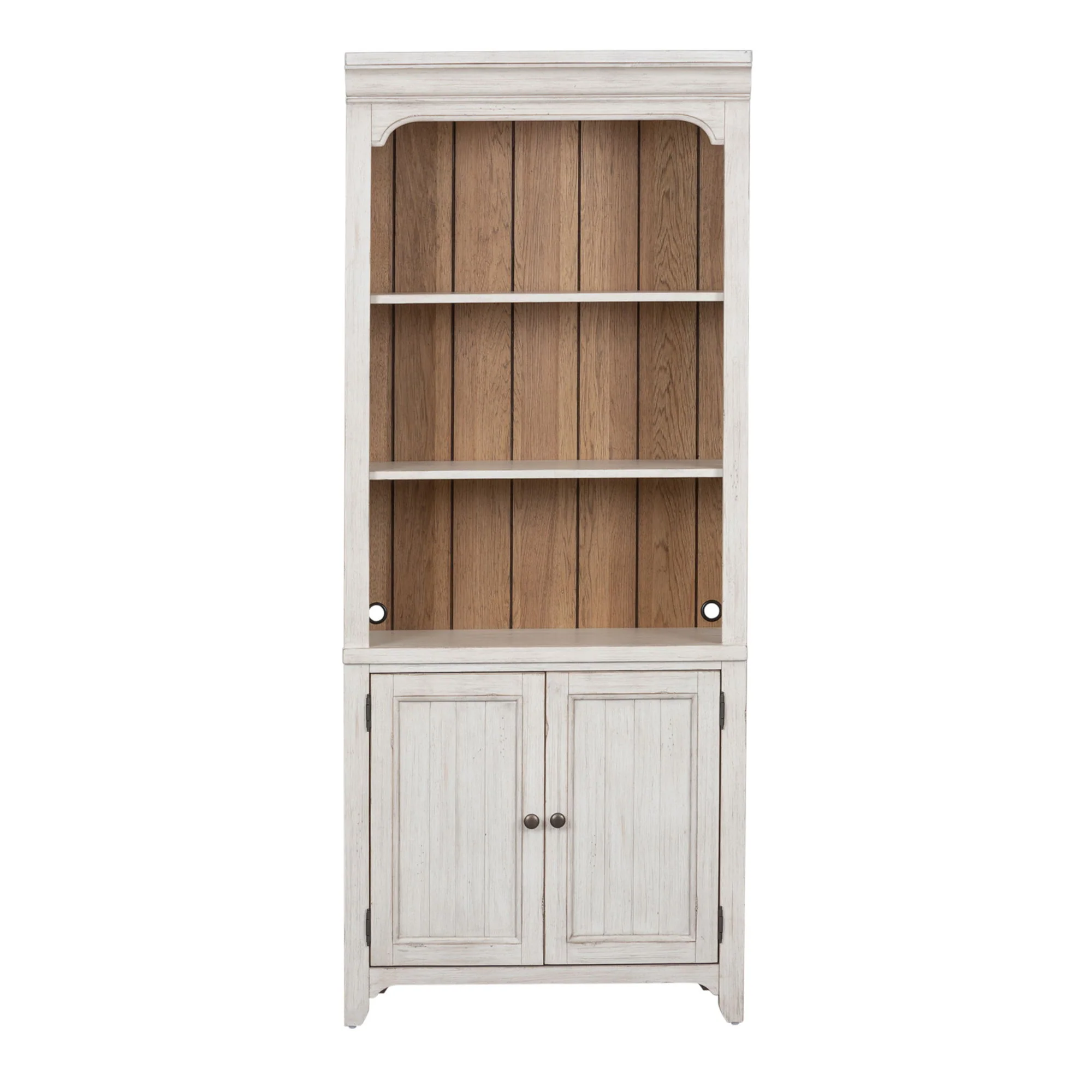 Farmhouse Reimagined - Bookcase - Antique White / Chestnut Tops - Image 2