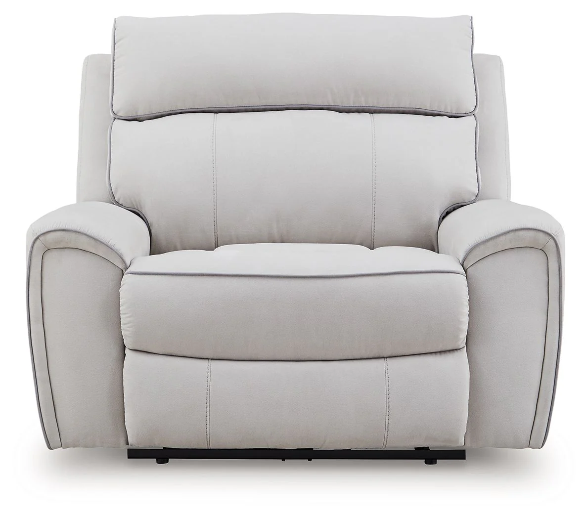 Social Pointe - Power Recliner / Adjustable Headrest - Pearl / Ash - Image 2