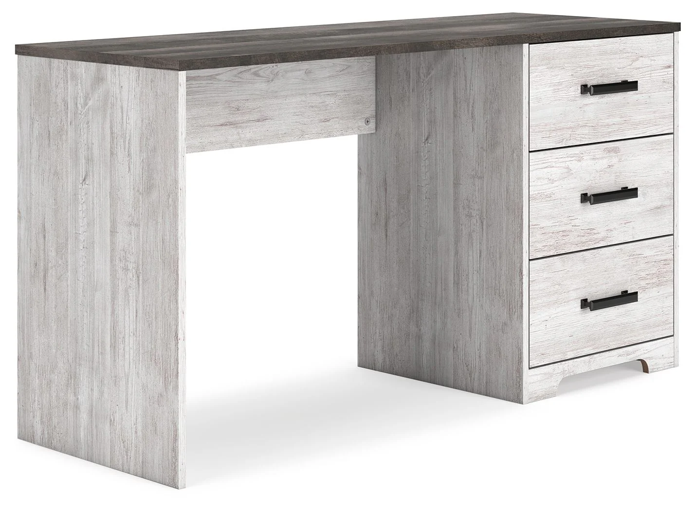 Shawburn – Home Office Desk – White / Dark Charcoal Gray