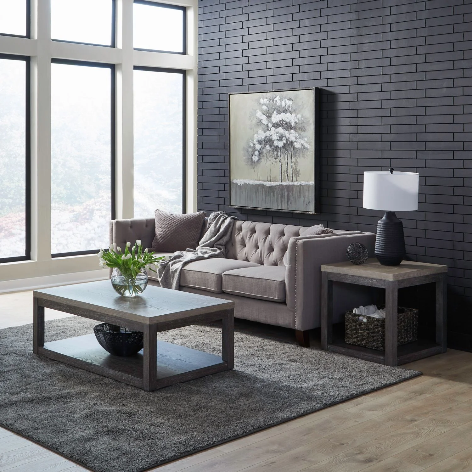 Piedmont - 3 Piece Table Set - Charcoal / Ash - Image 1